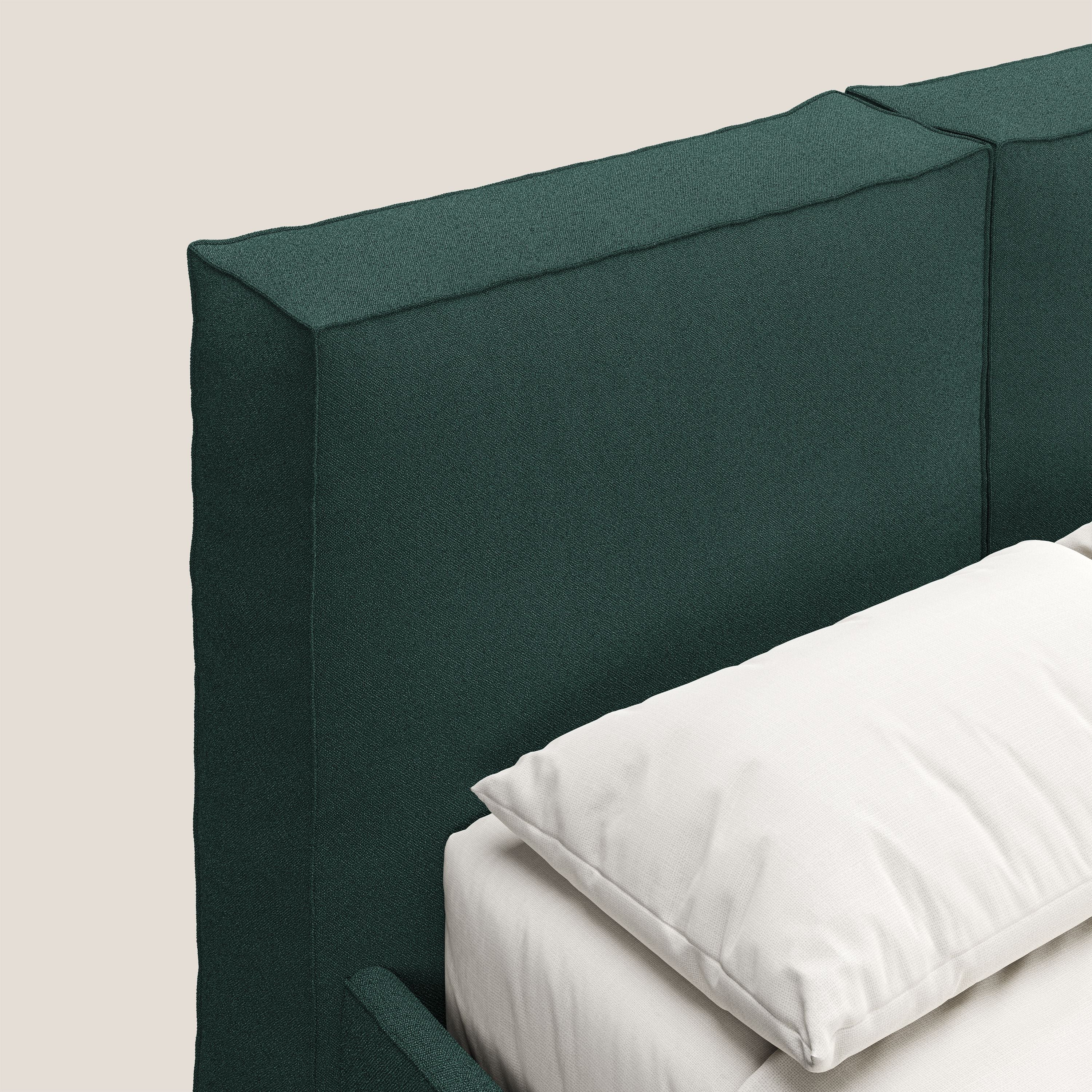 Cocoon lit avec coffre rembourré déhoussable en bouclette imperméable T07 vert - Image 7