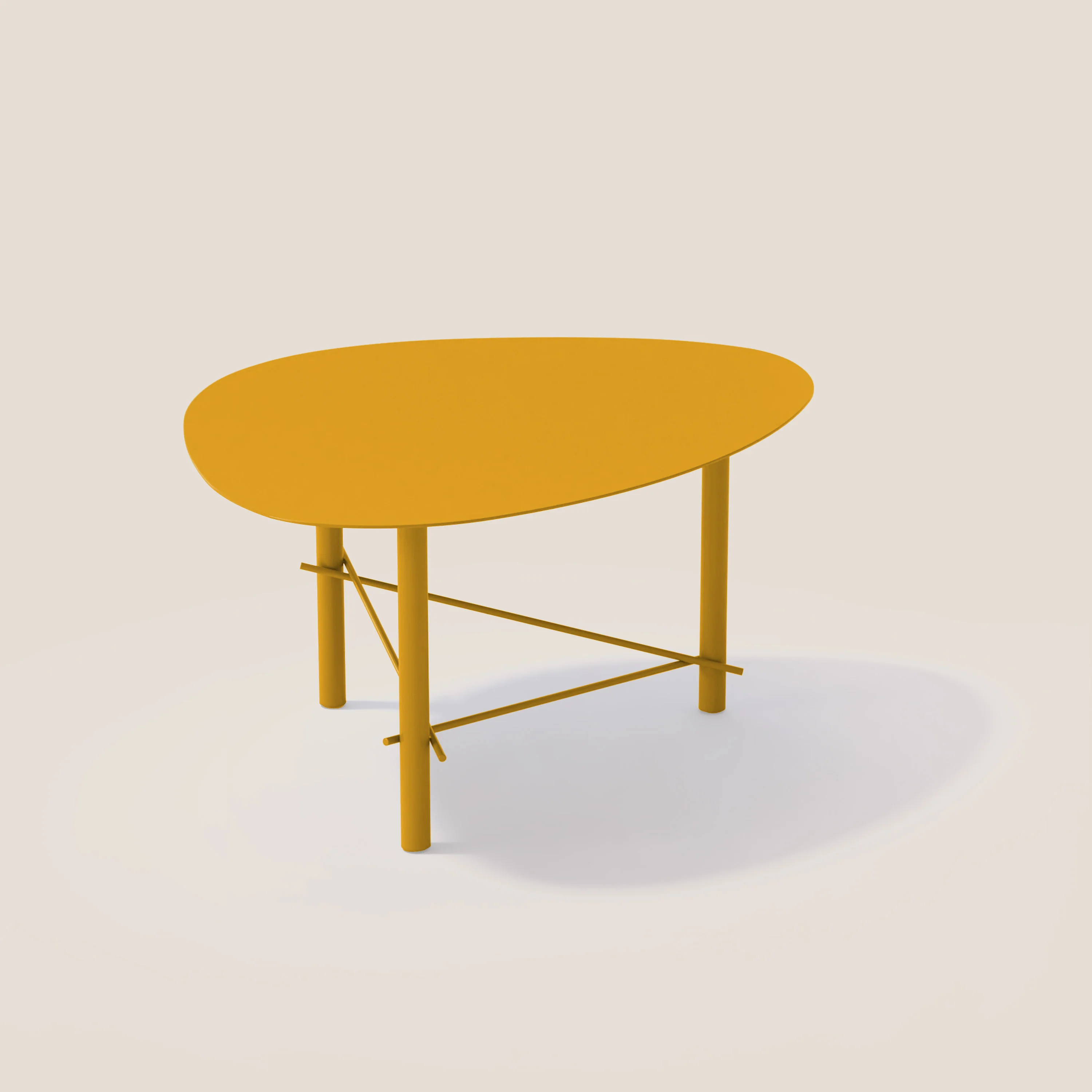 Cookie table basse de salon en métal jaune