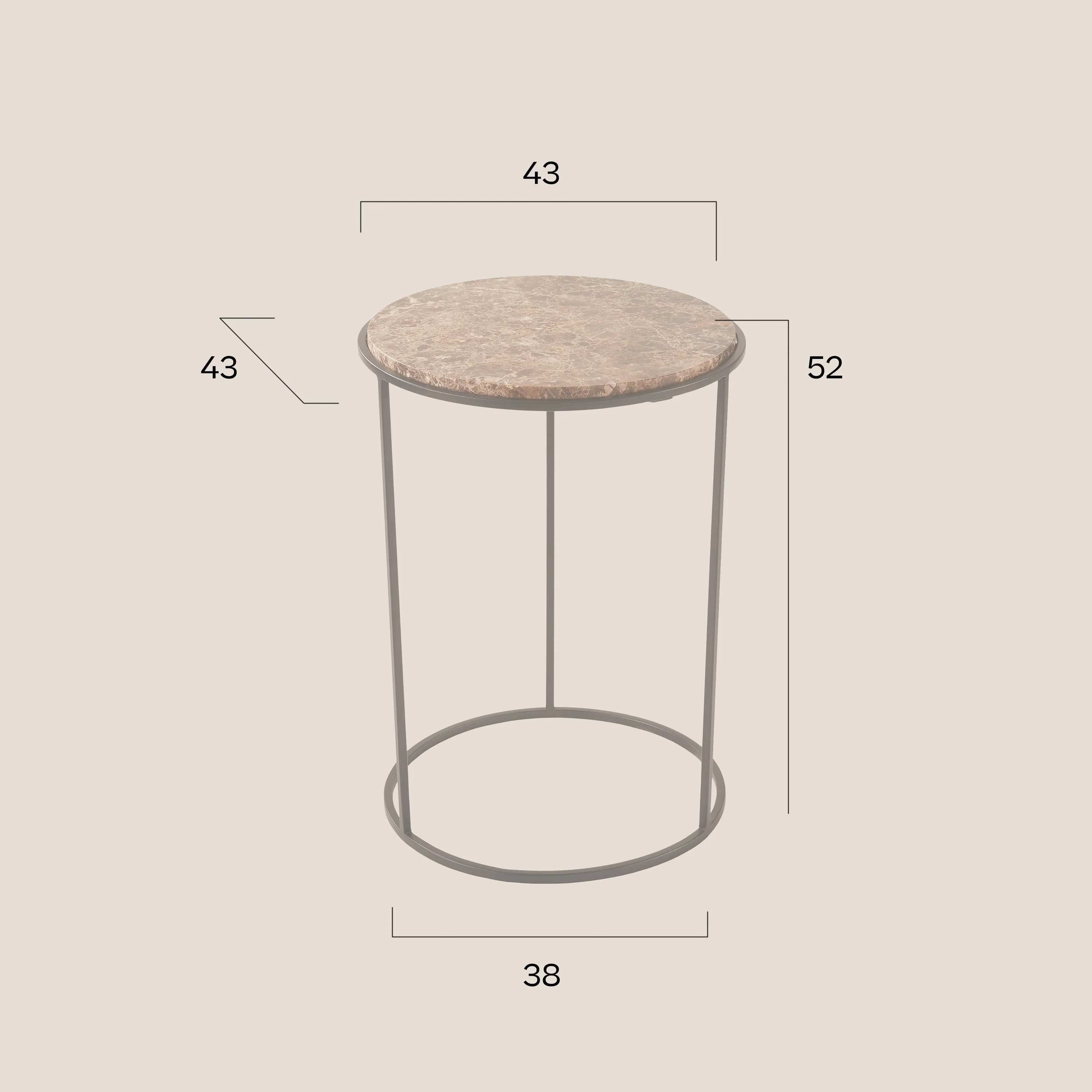 Costance table basse ronde avec plateau en marbre Emperador noir - Image 3