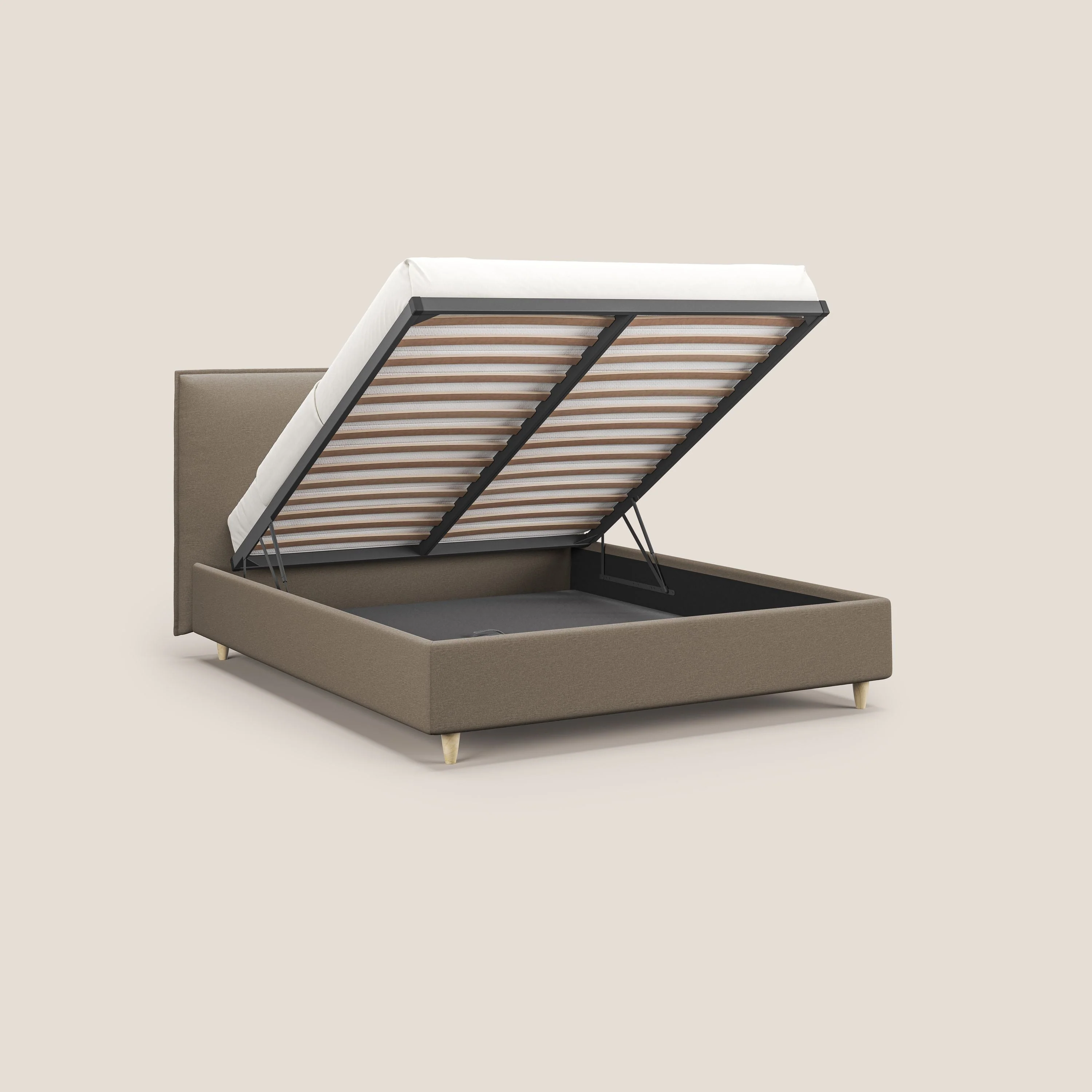 Costanza lit coffre et déhoussable en tissu mixte coton imperméable T13 beige - Image 2