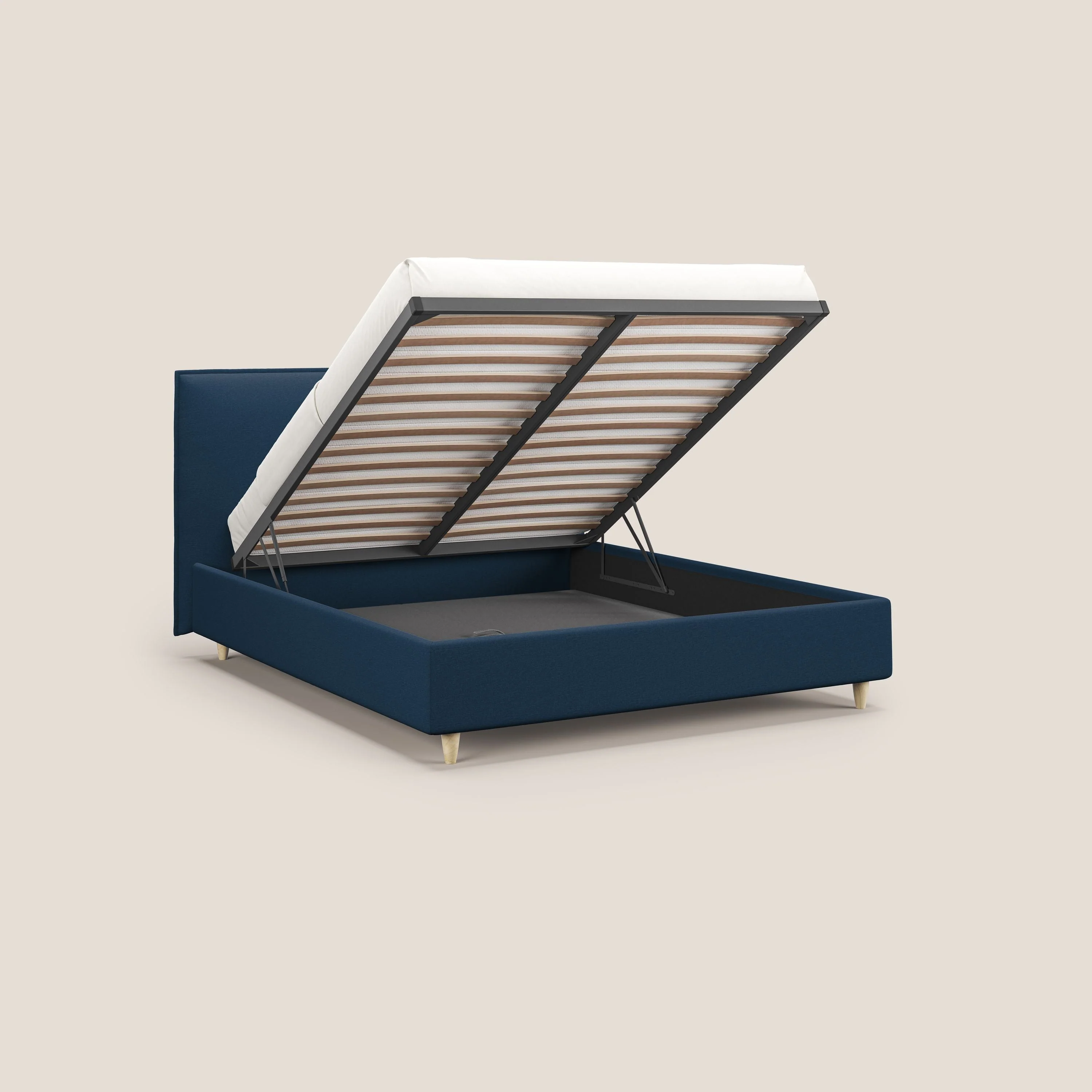 Costanza lit coffre et déhoussable en tissu mixte coton imperméable T13 bleu - Image 2