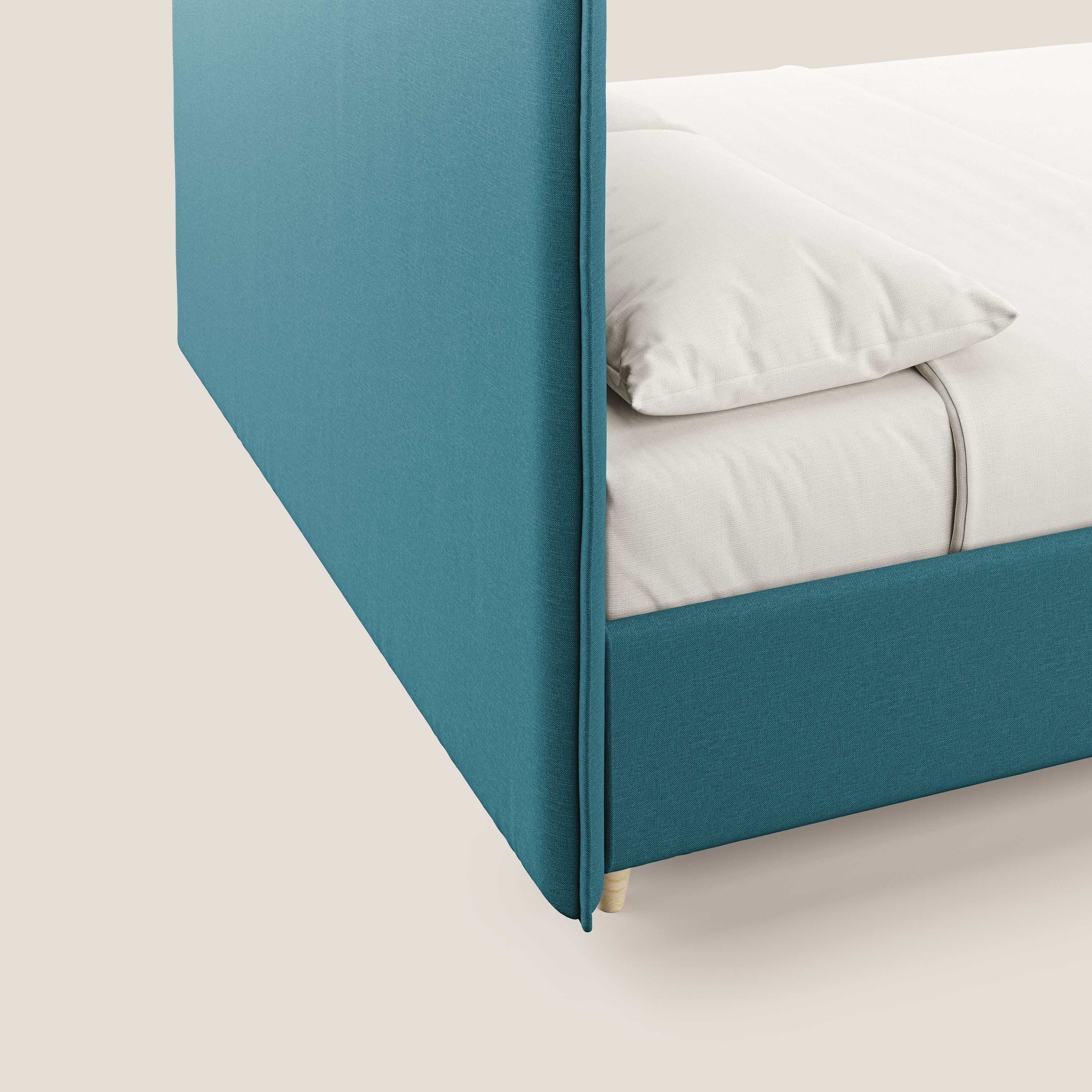 Costanza lit coffre et déhoussable en tissu mixte coton imperméable T13 bleu ciel - Image 7