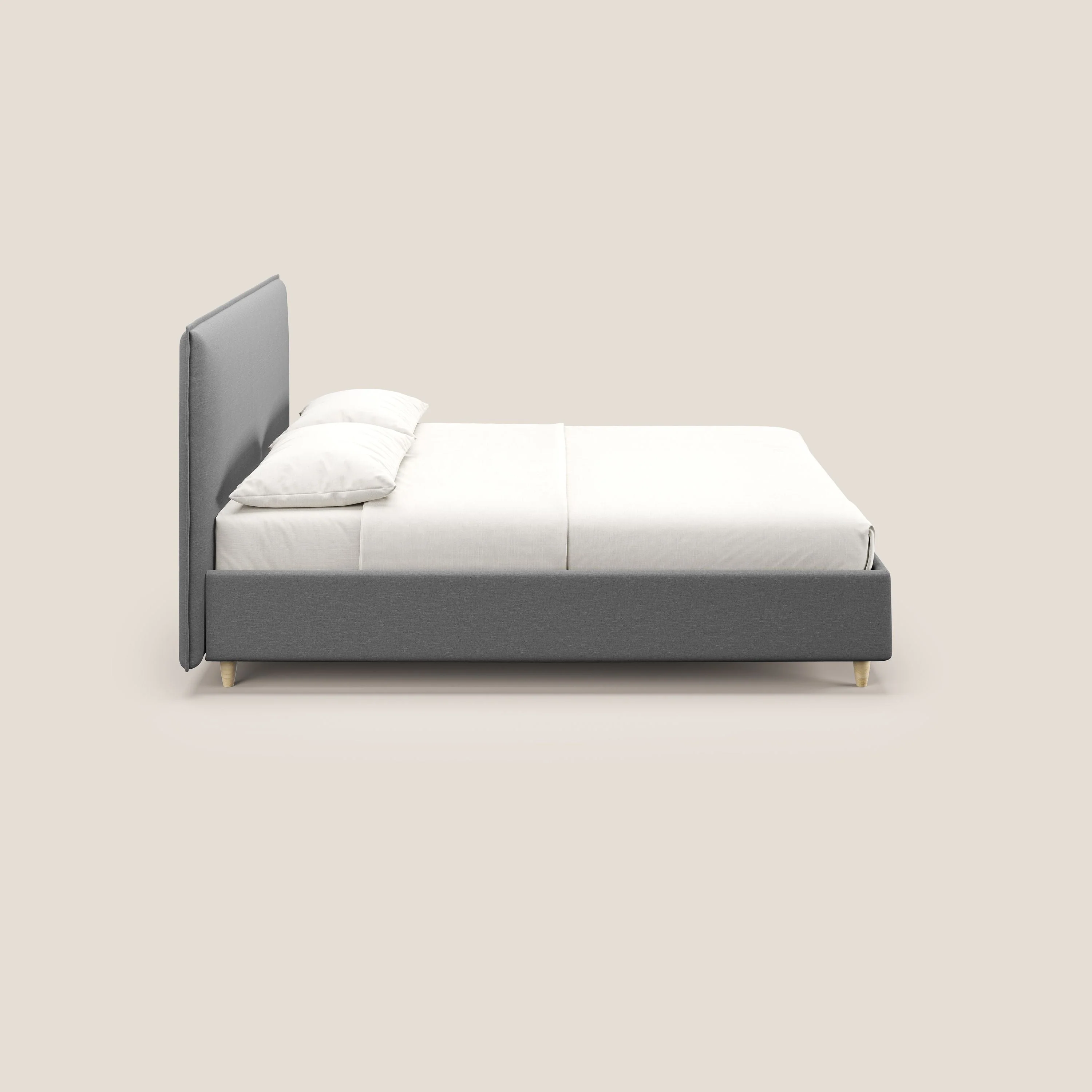 Costanza lit coffre et déhoussable en tissu mixte coton imperméable T13 gris - Image 4