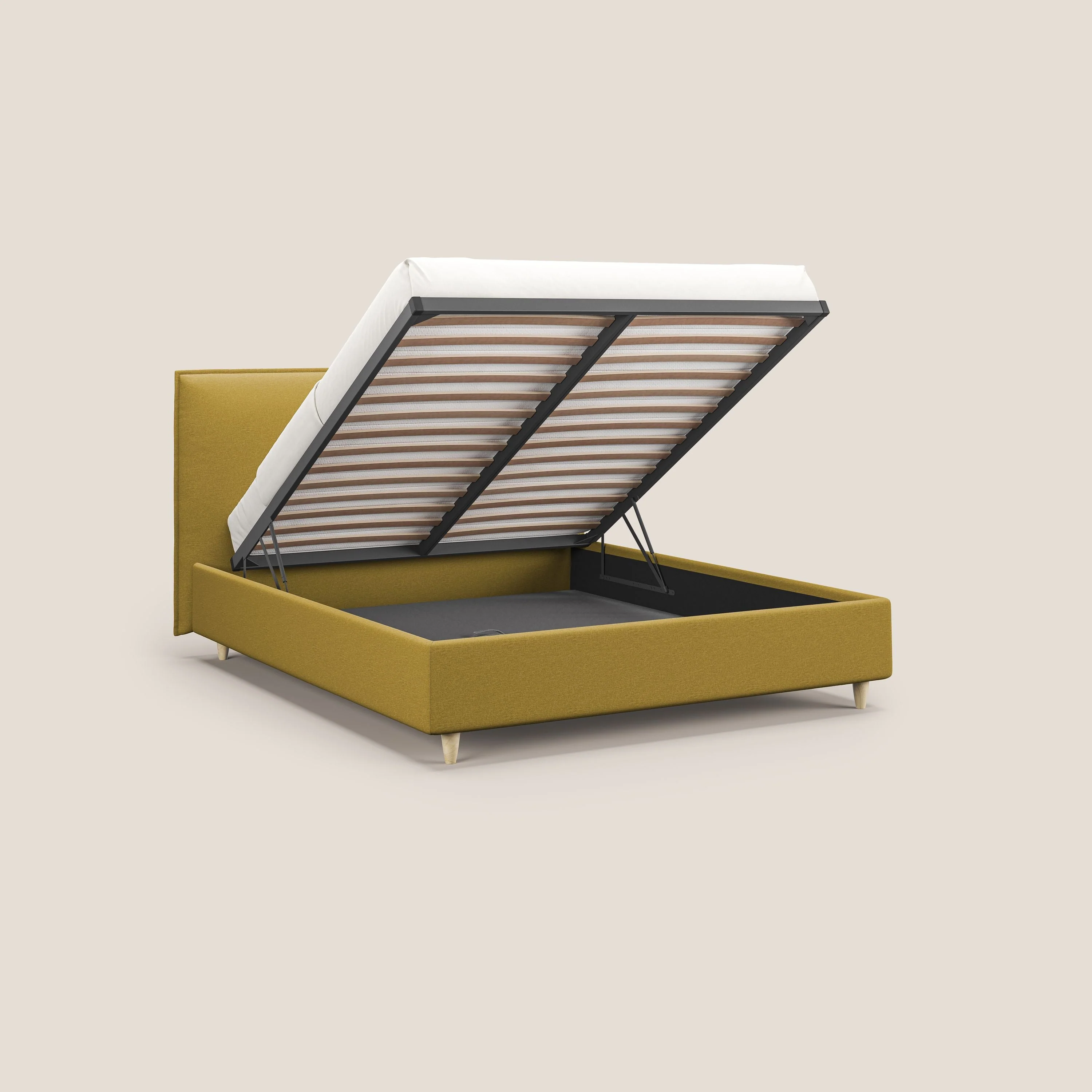 Costanza lit coffre et déhoussable en tissu mixte coton imperméable T13 jaune - Image 2
