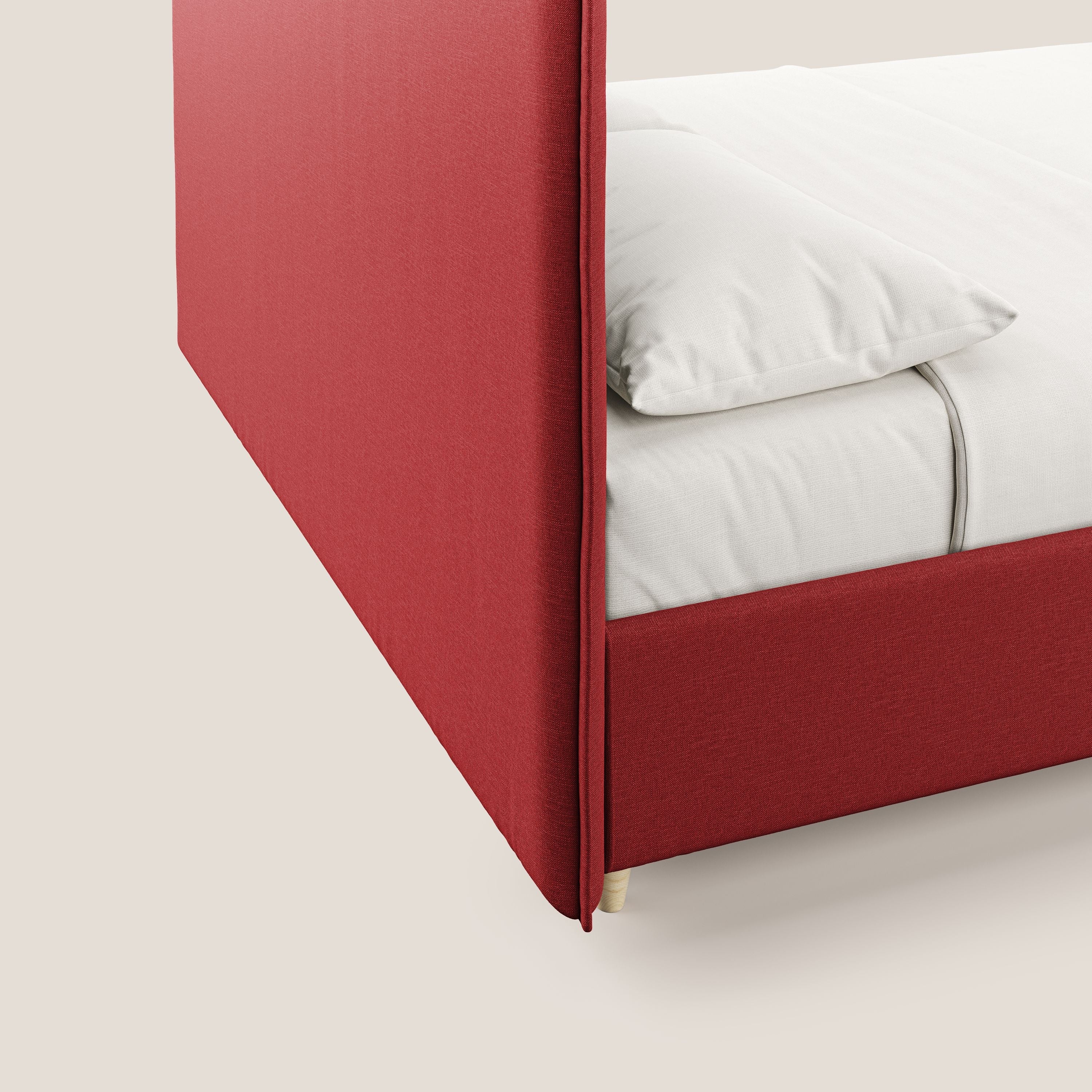 Costanza lit coffre et déhoussable en tissu mixte coton imperméable T13 rouge - Image 7