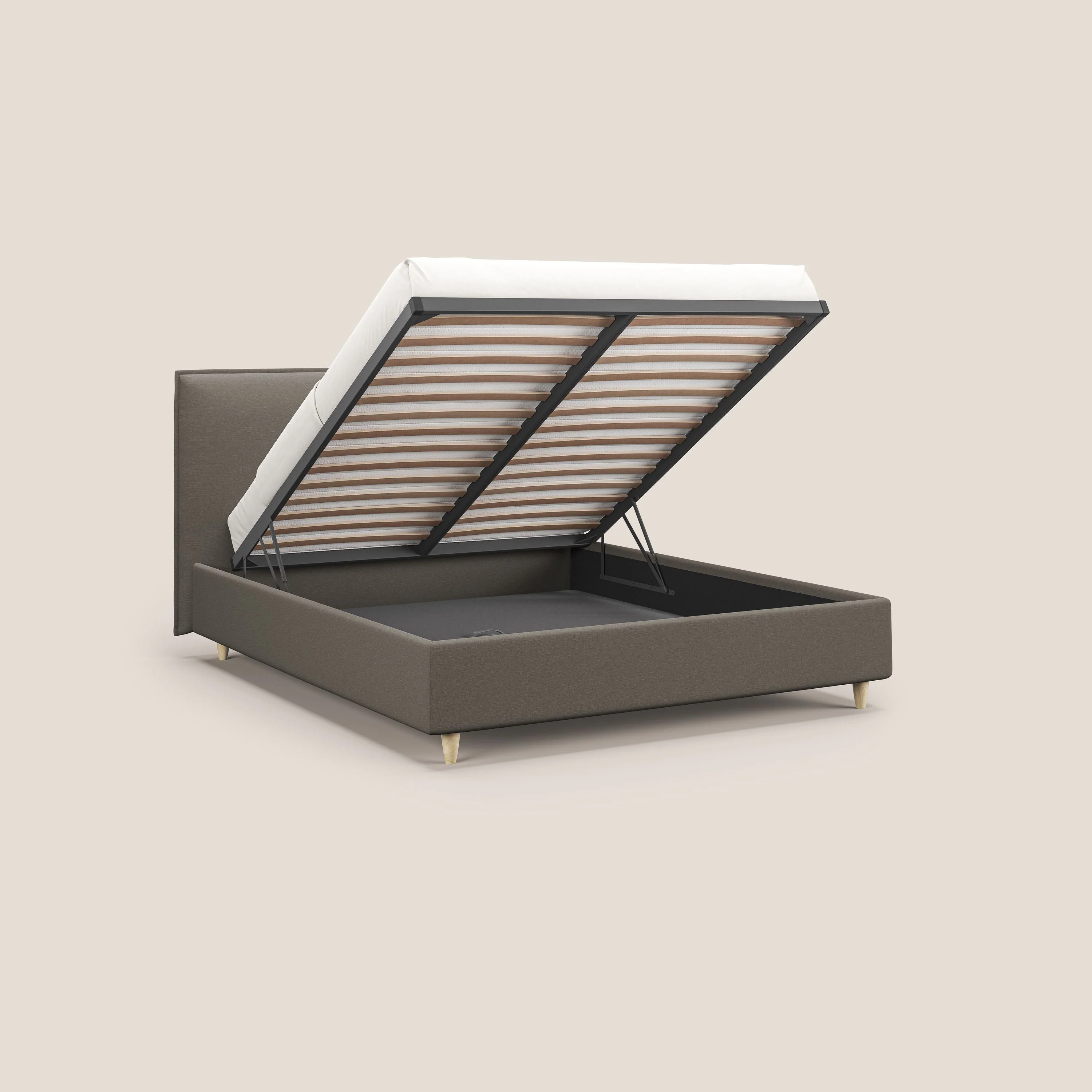 Costanza lit coffre et déhoussable en tissu mixte coton imperméable T13 Taupe tortora - Image 2