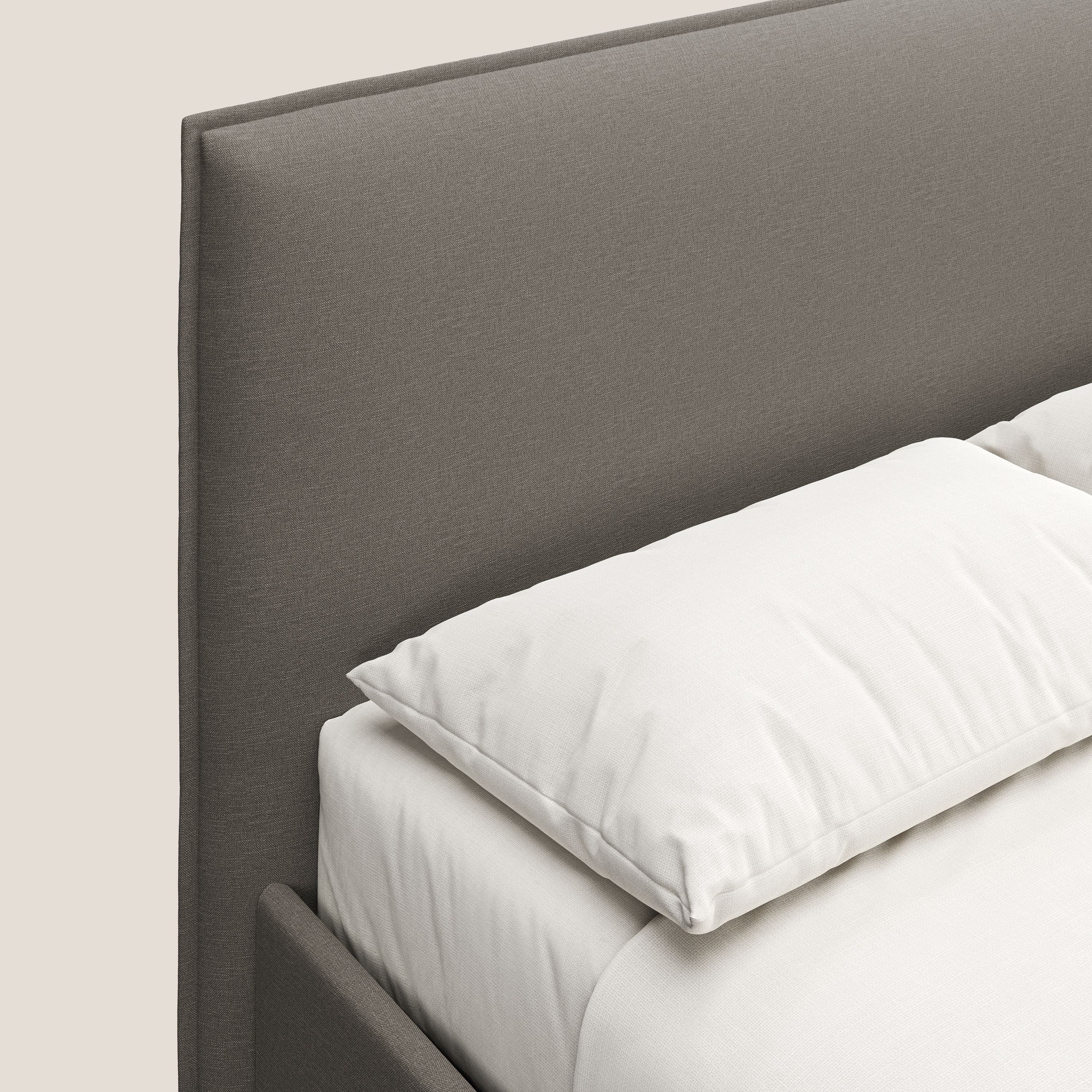 Costanza lit coffre et déhoussable en tissu mixte coton imperméable T13 Taupe tortora - Image 6