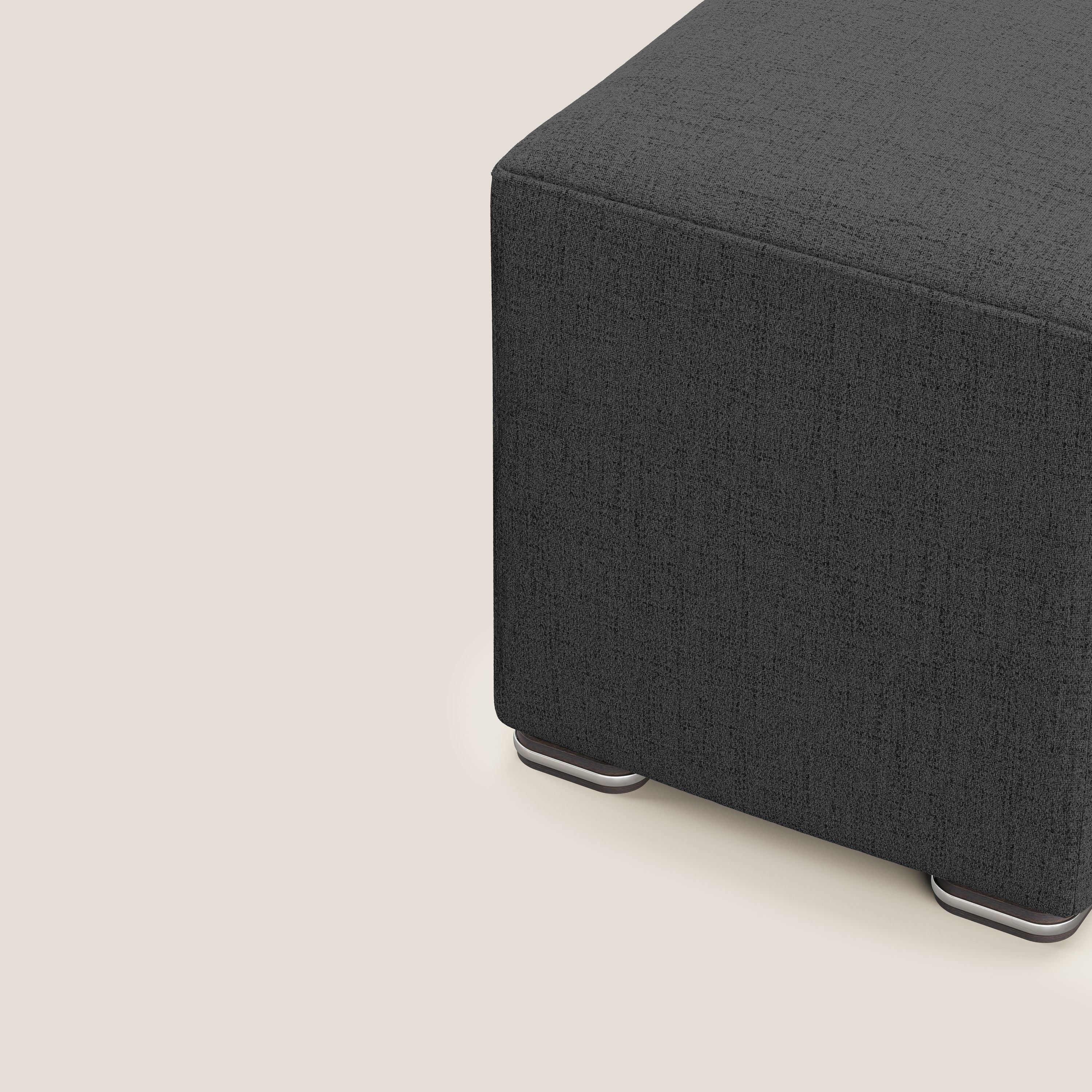 Cube pouf en tissu doux imperméable FELIS T03 anthracite - Image 3