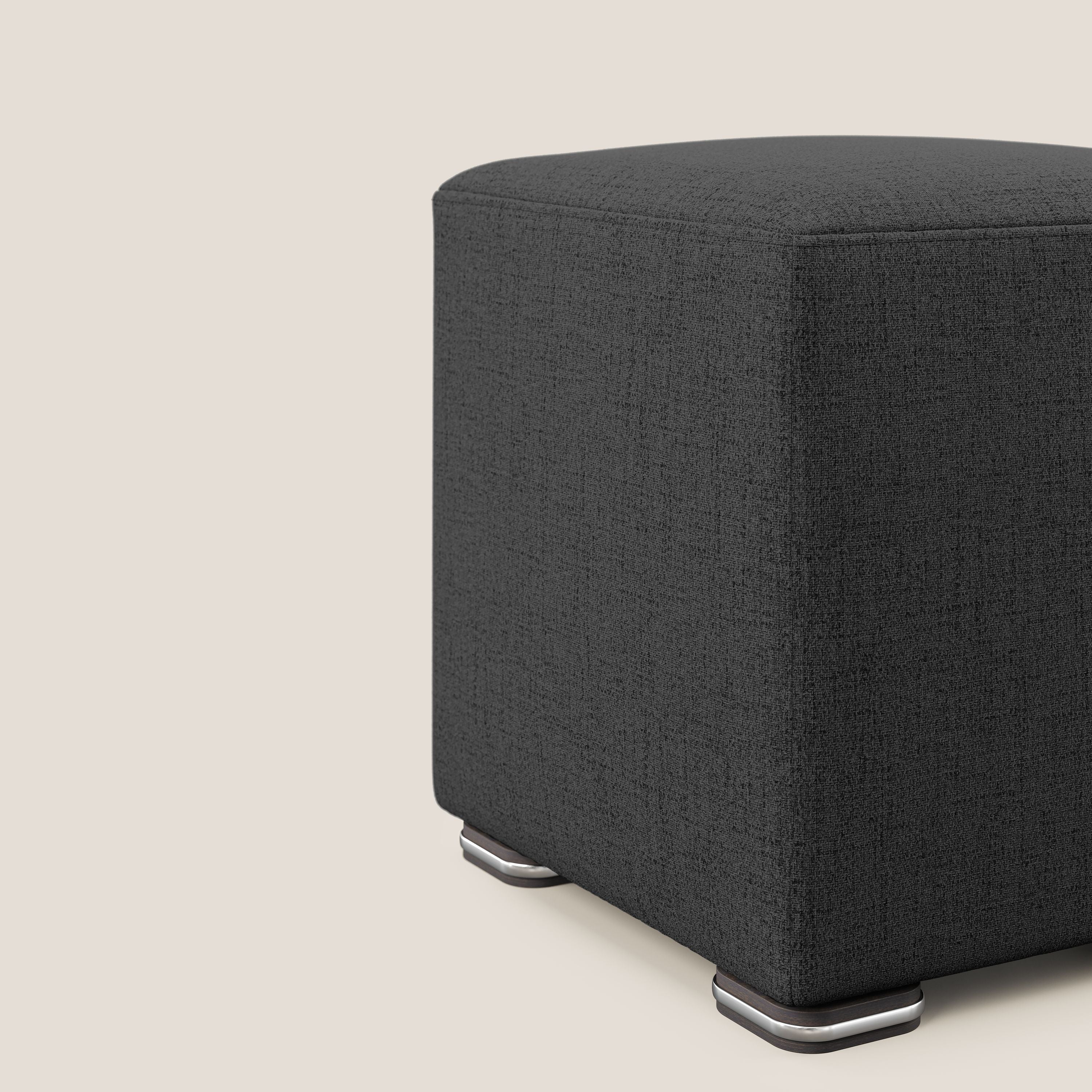 Cube pouf en tissu doux imperméable FELIS T03 anthracite - Image 4