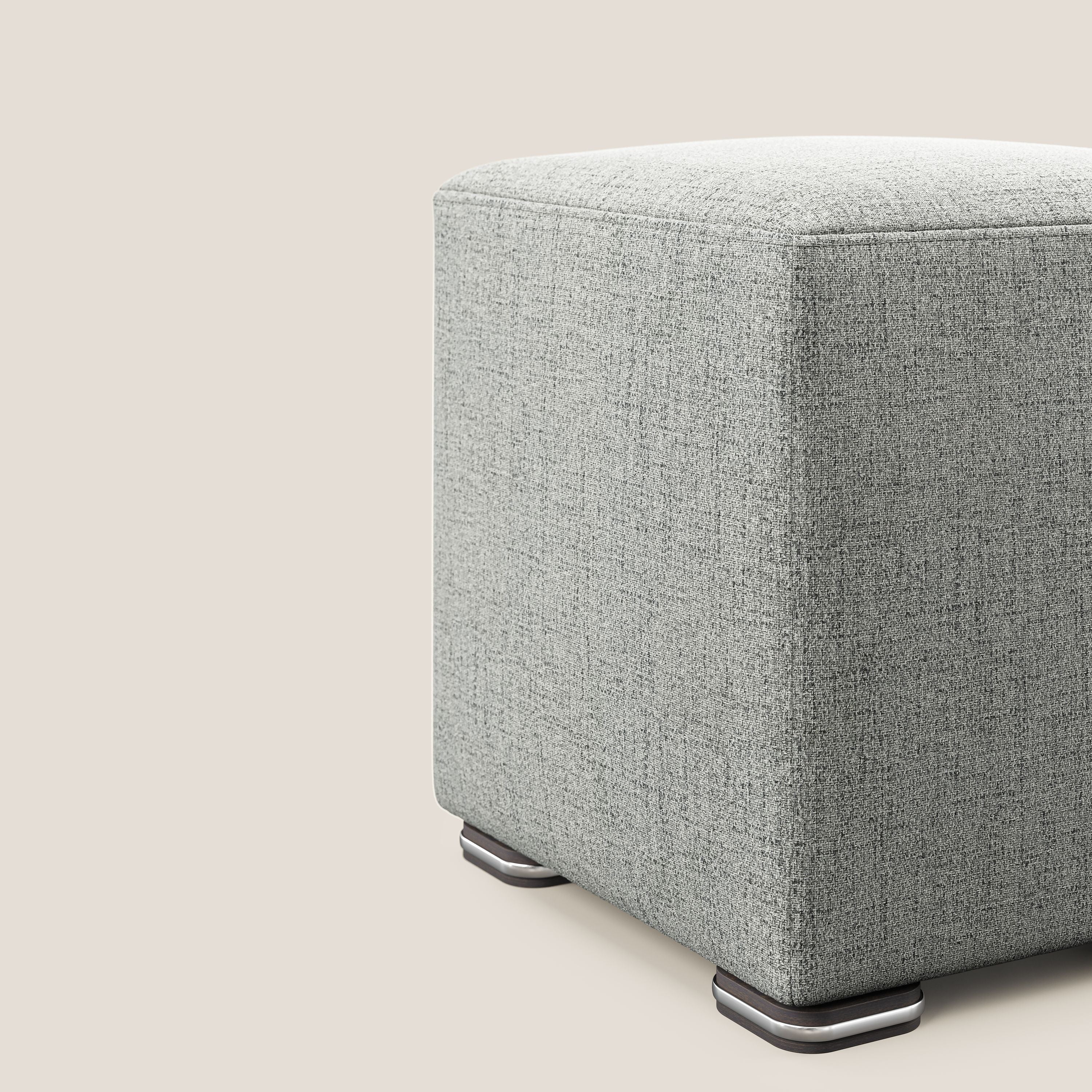 Cube pouf en tissu doux imperméable FELIS T03 GRIS CLAIR - Image 4