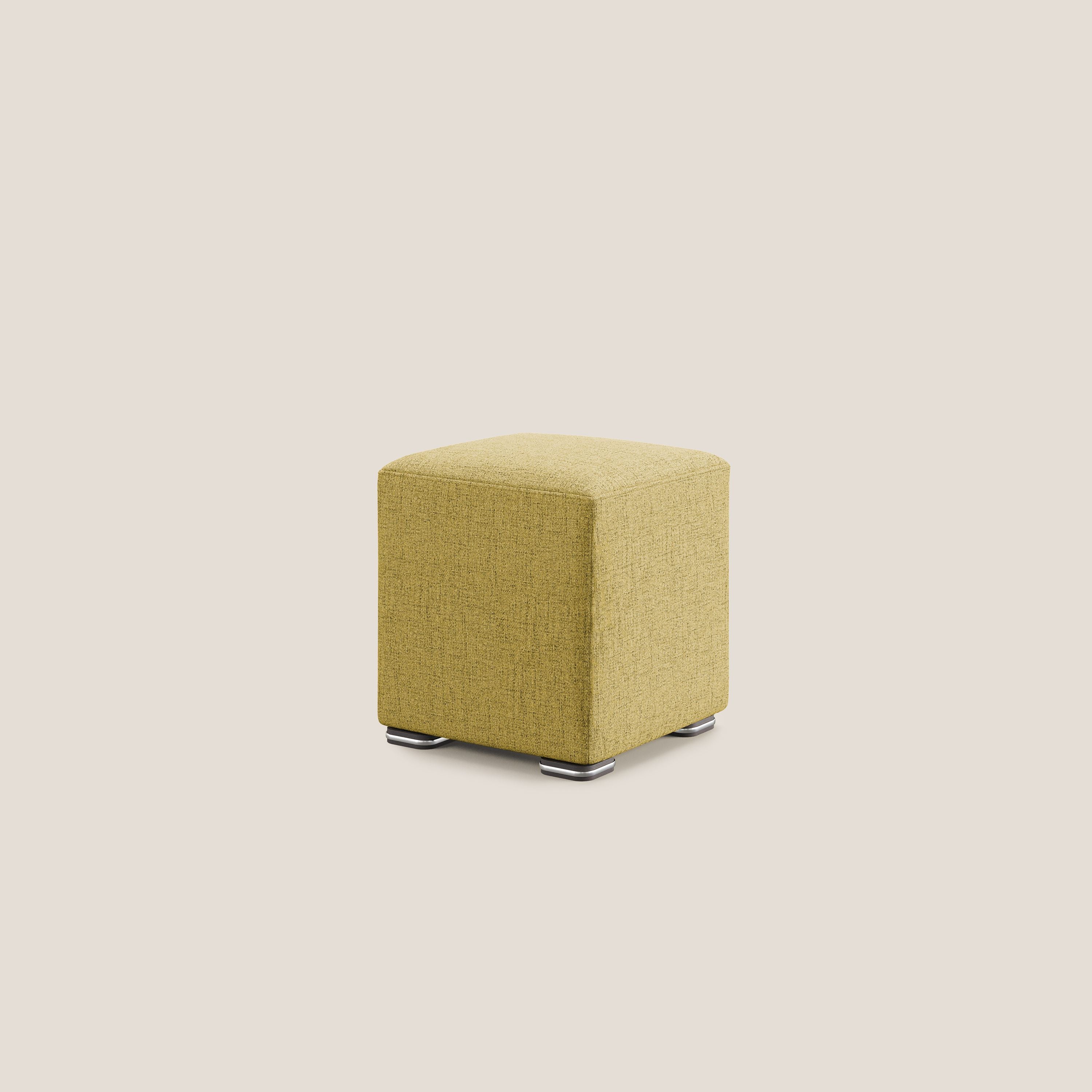 Cube pouf en tissu doux imperméable FELIS T03 jaune - Image 2