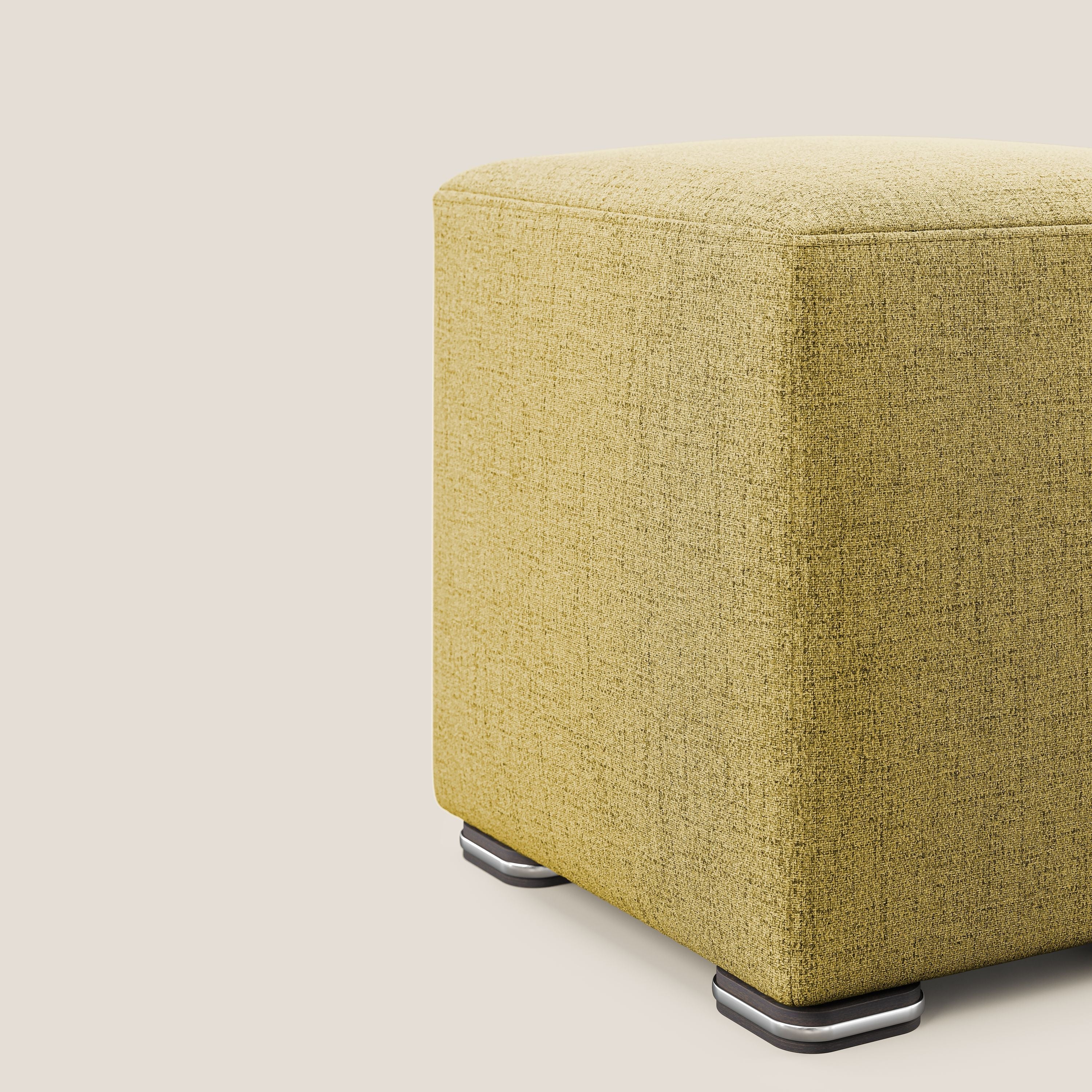 Cube pouf en tissu doux imperméable FELIS T03 jaune - Image 4