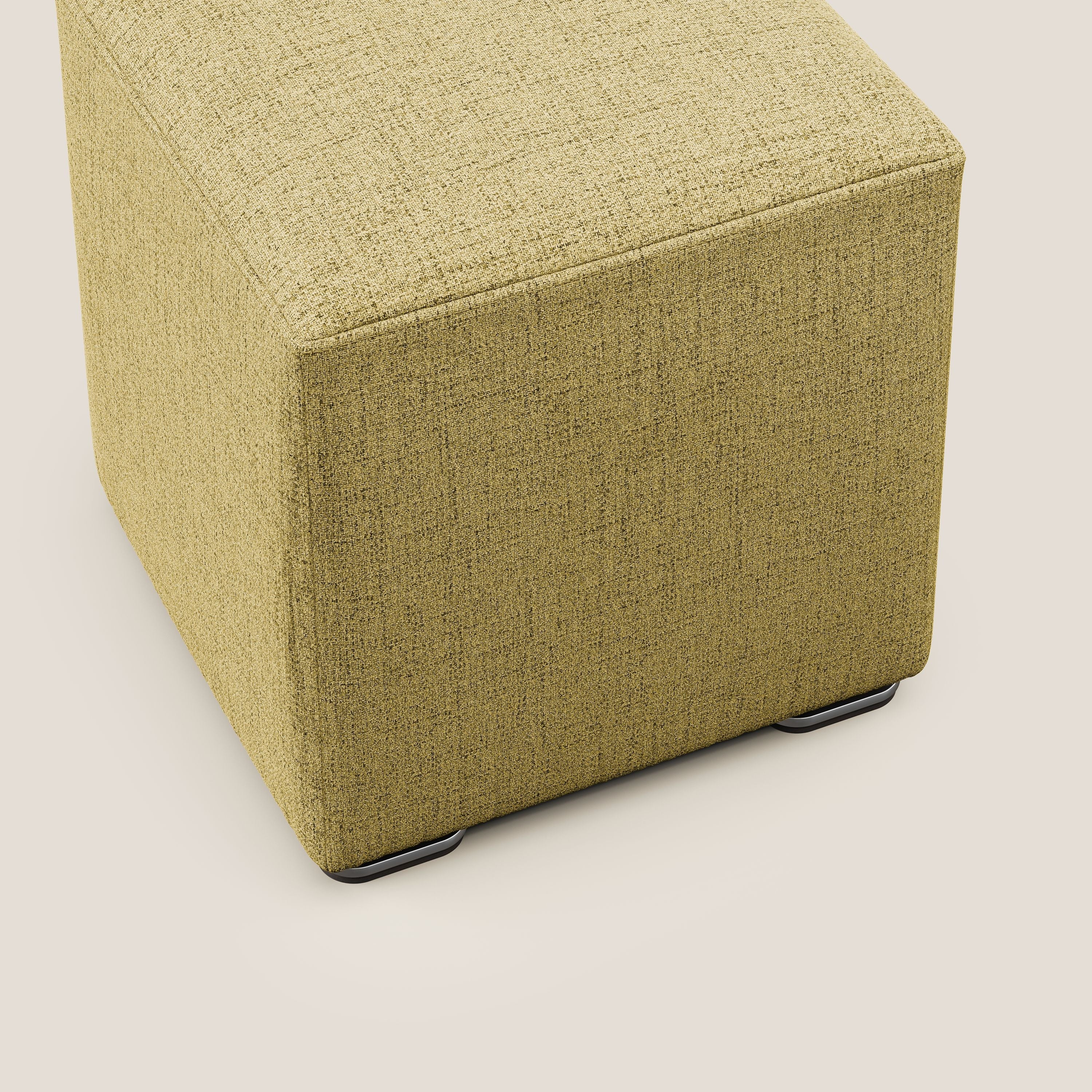 Cube pouf en tissu doux imperméable FELIS T03 jaune - Image 5
