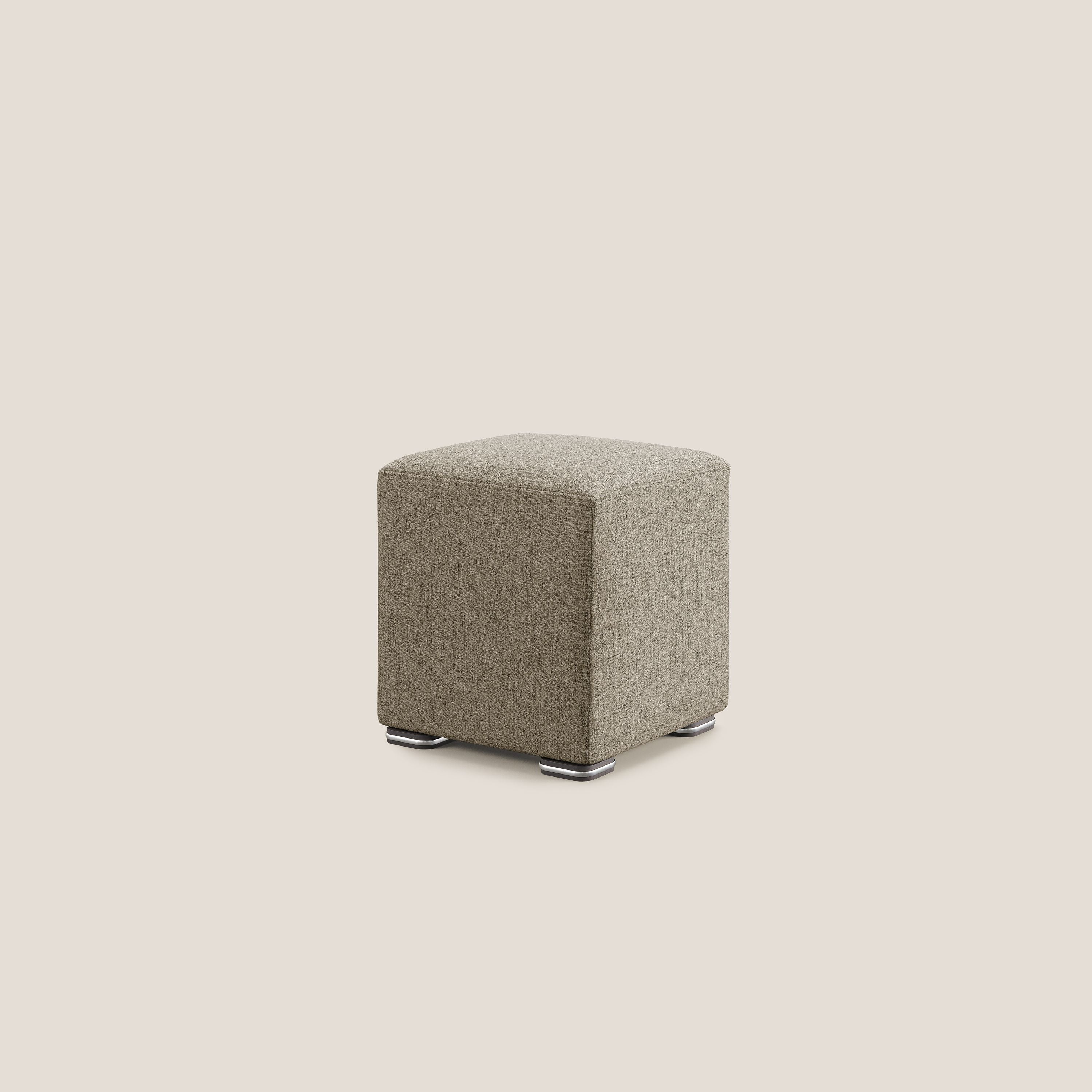 Cube pouf en tissu doux imperméable FELIS T03 marron - Image 2