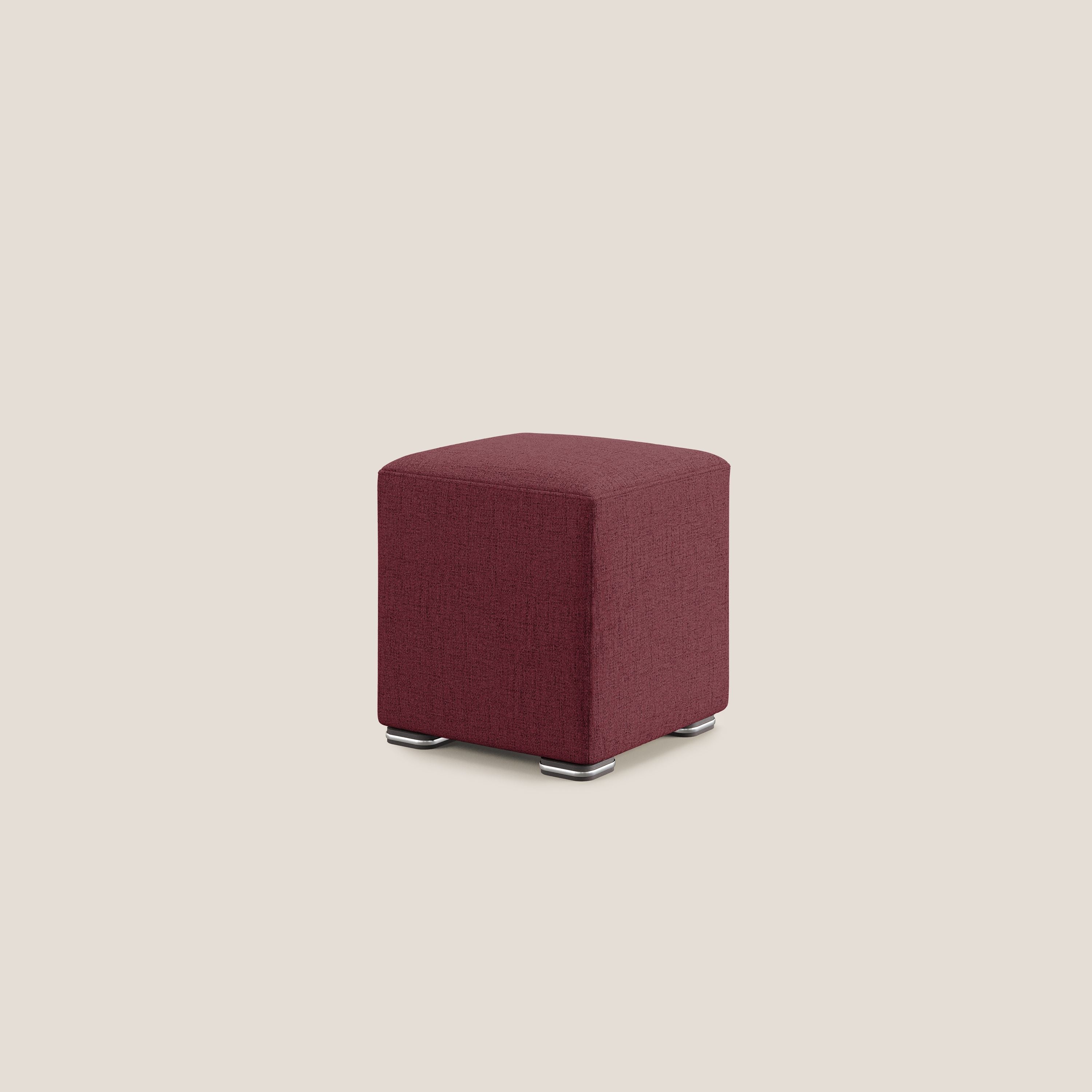 Cube pouf en tissu doux imperméable FELIS T03 rouge - Image 2