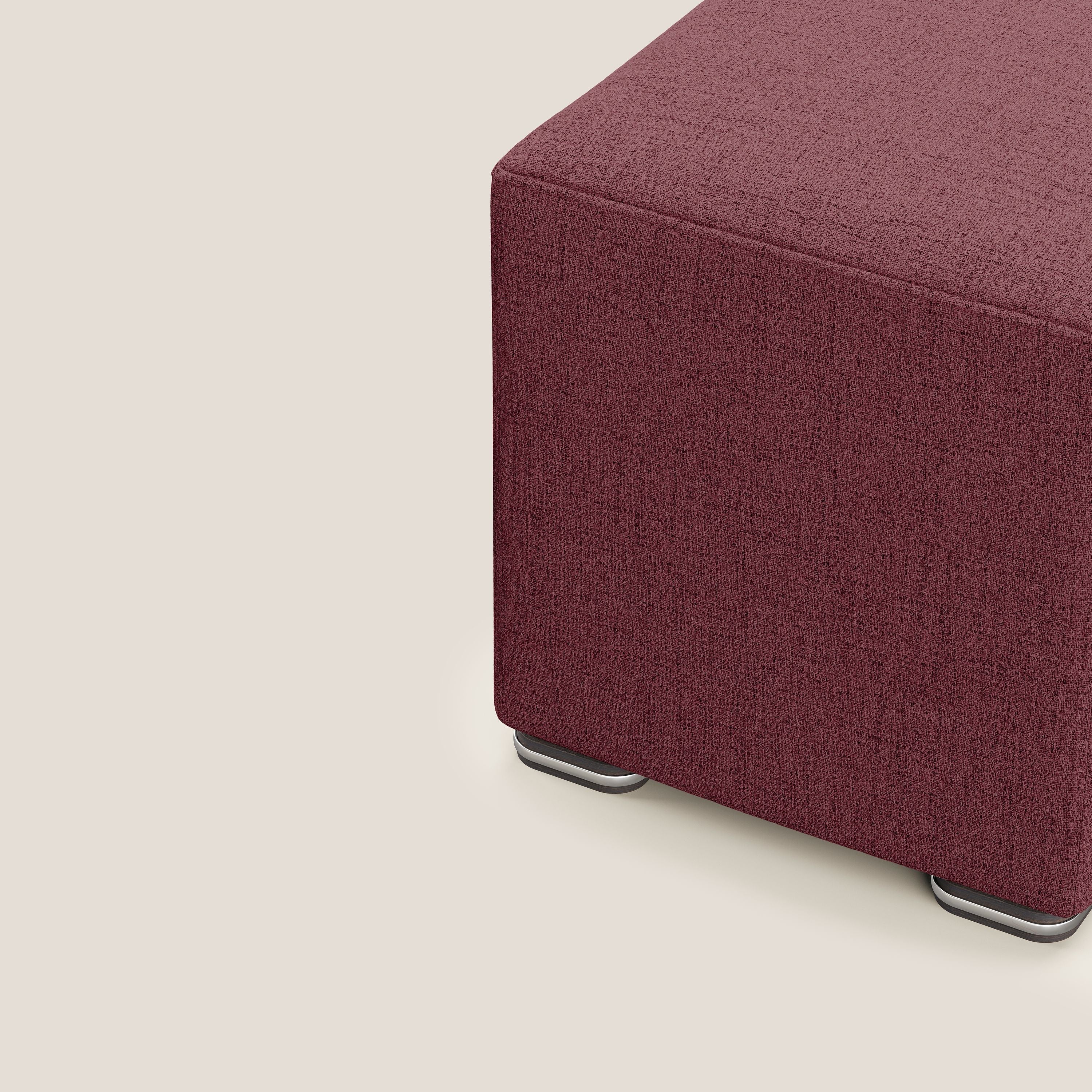 Cube pouf en tissu doux imperméable FELIS T03 rouge - Image 3