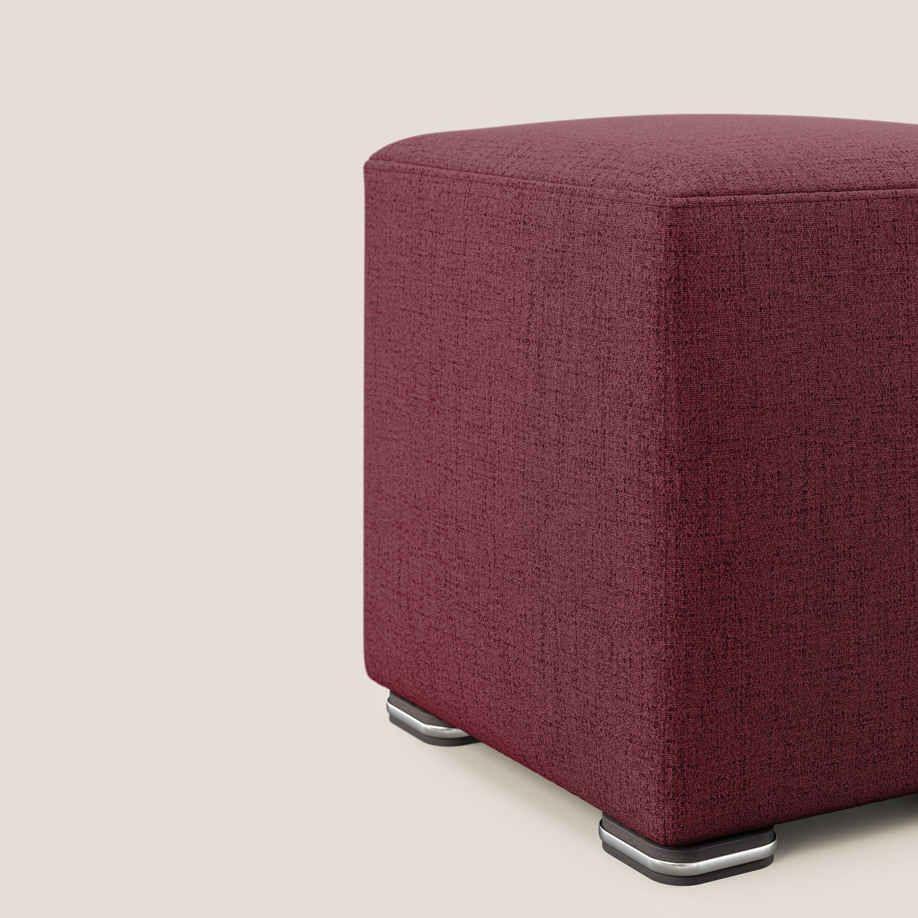 Cube pouf en tissu doux imperméable FELIS T03 rouge - Image 4