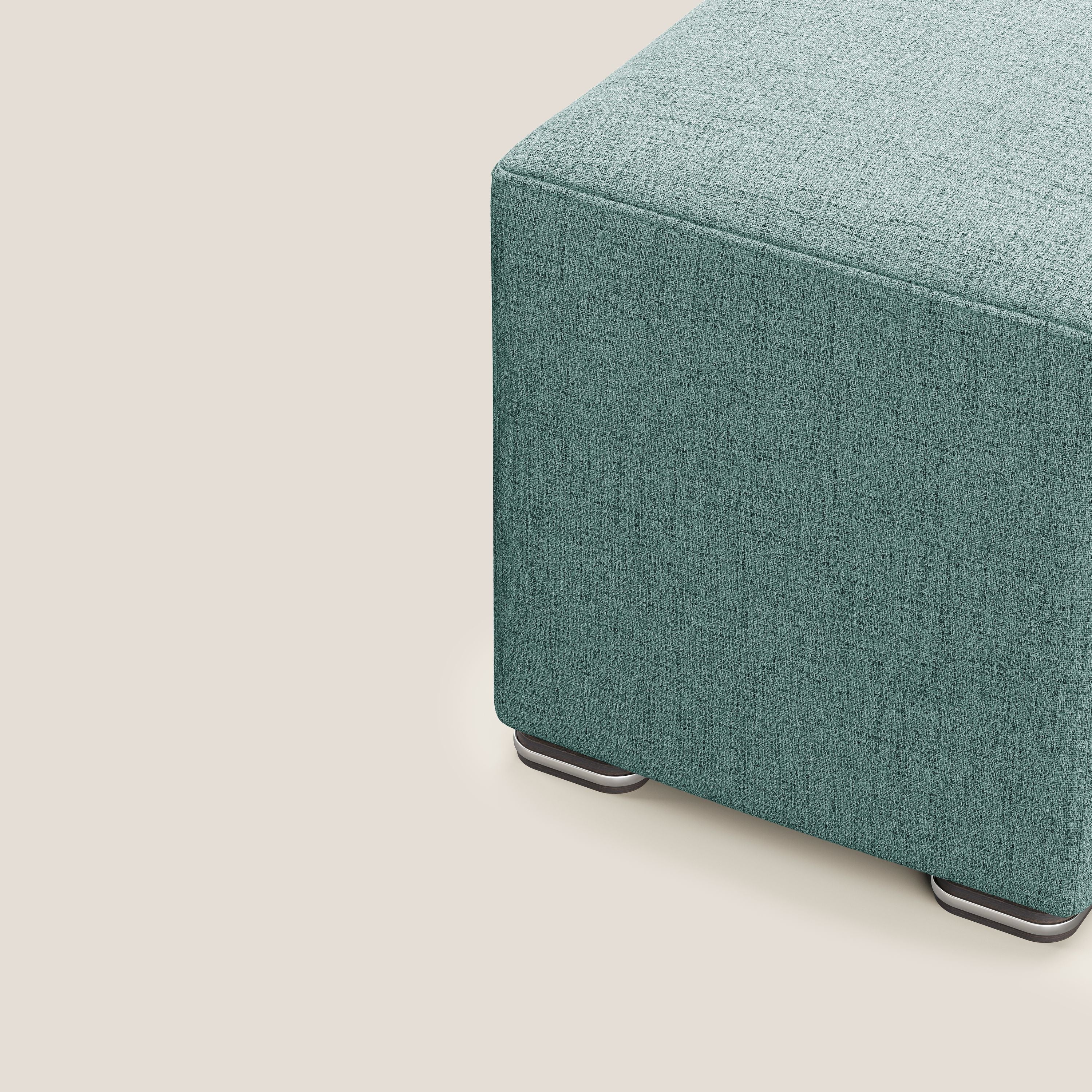 Cube pouf en tissu doux imperméable FELIS T03 vert d'eau - Image 3