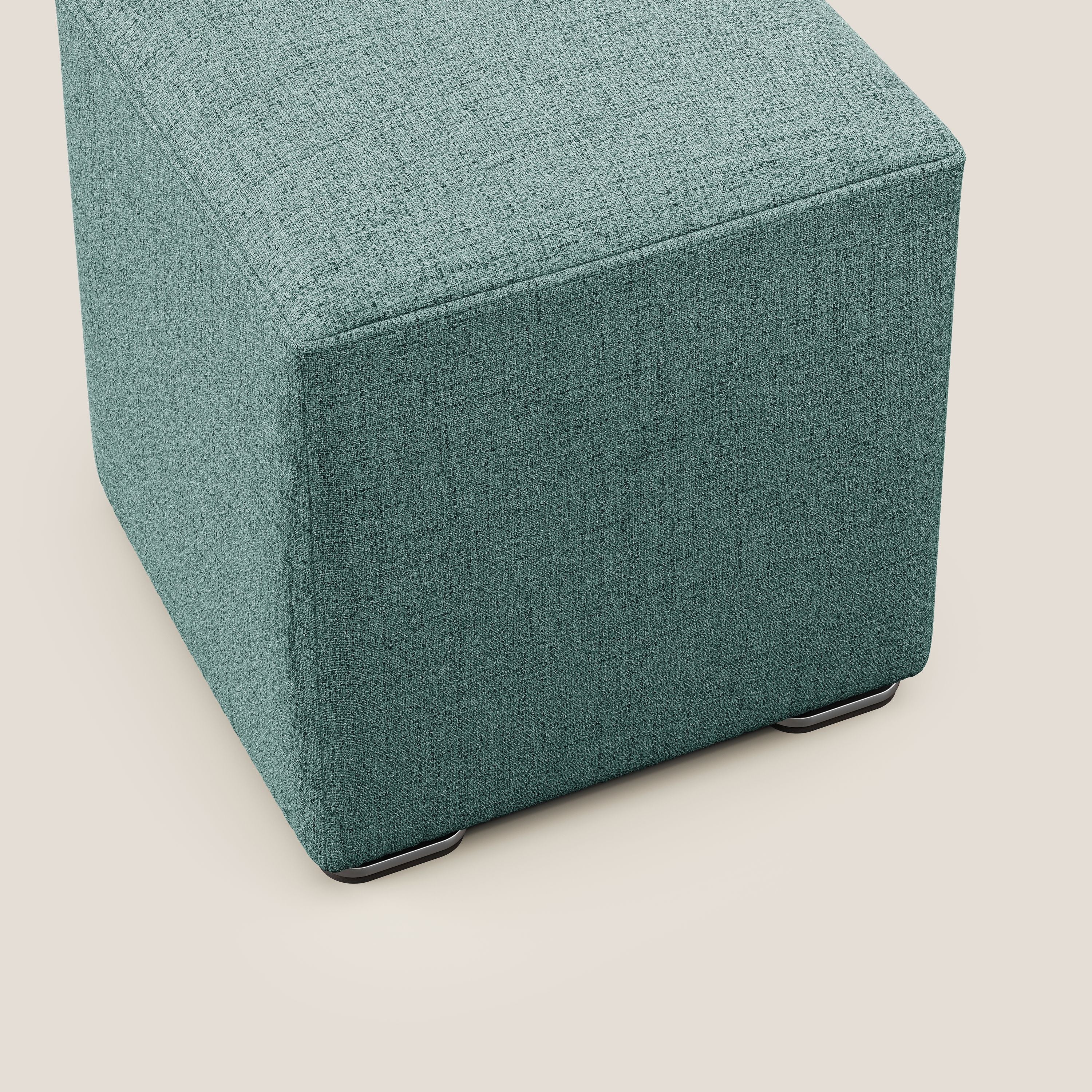 Cube pouf en tissu doux imperméable FELIS T03 vert d'eau - Image 5