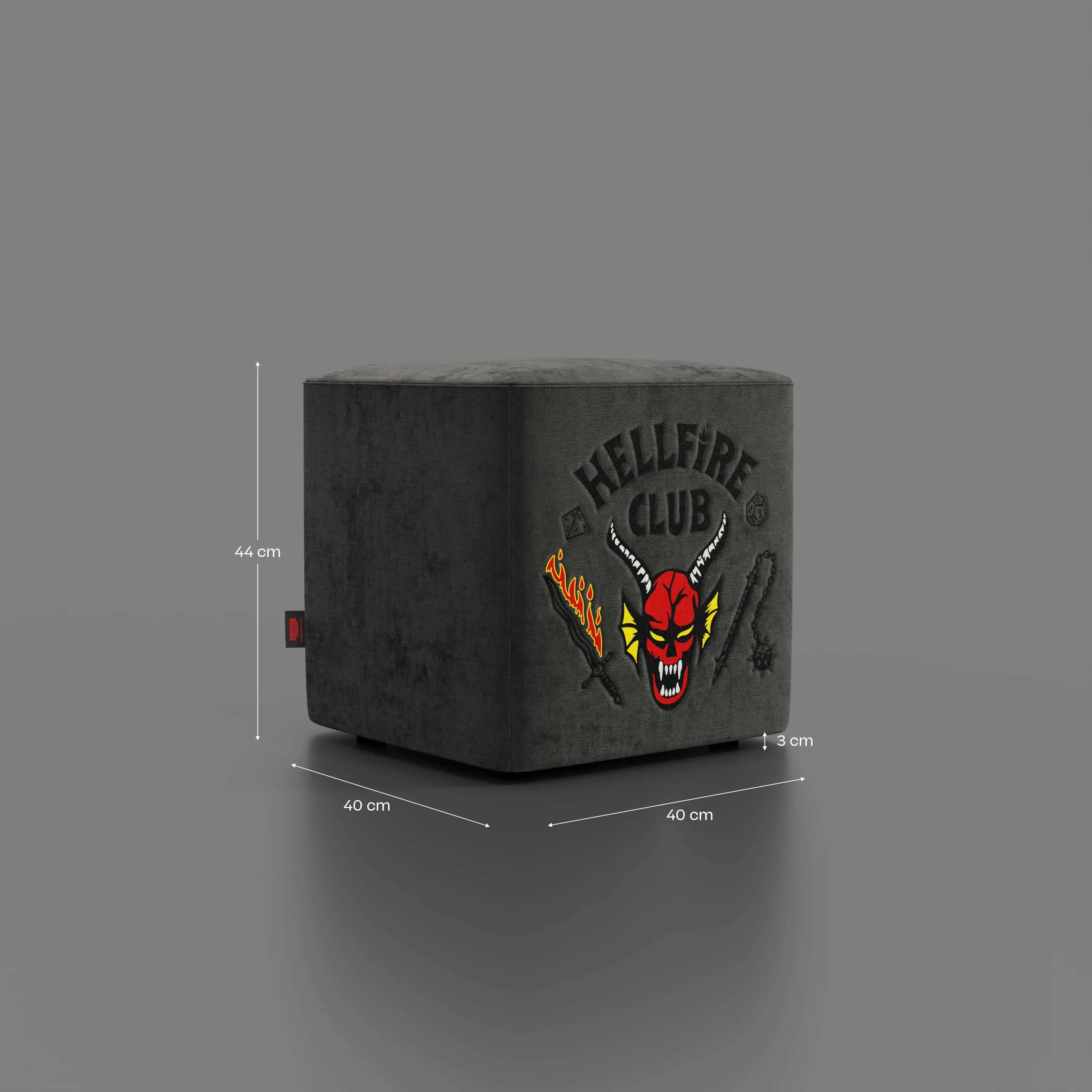 Cube pouf Hellfire club Stranger Things Édition - l'icône qui devient design - Anthracite - Image 7