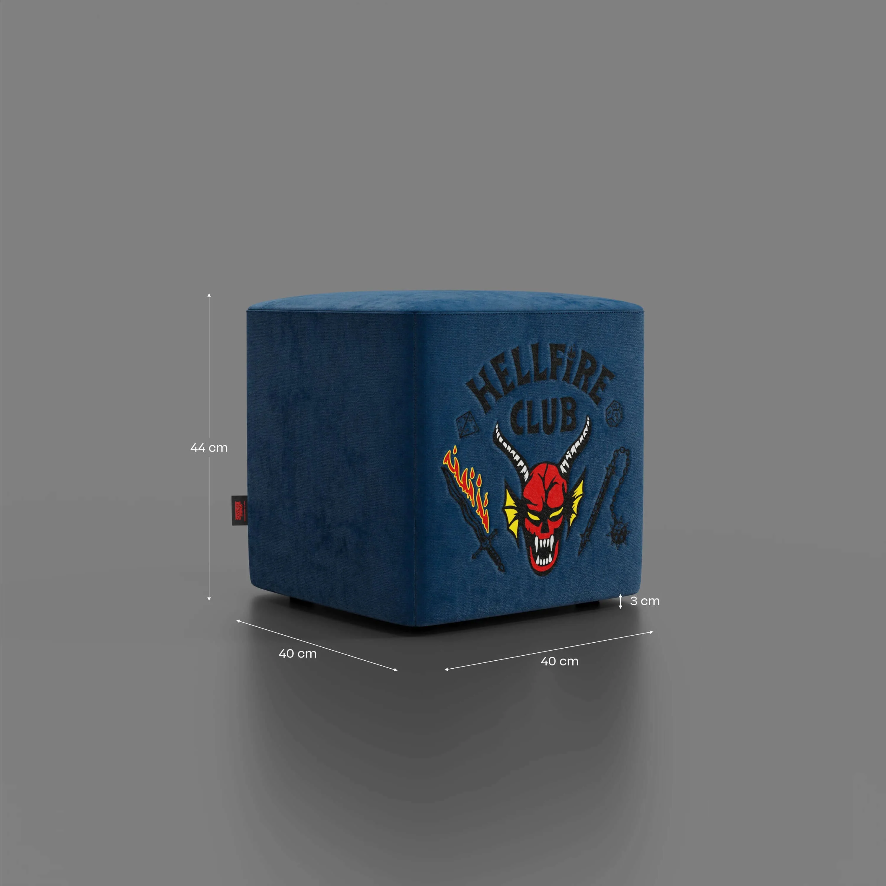 Cube pouf Hellfire club Stranger Things Édition - l'icône qui devient design - Bleu - Image 7