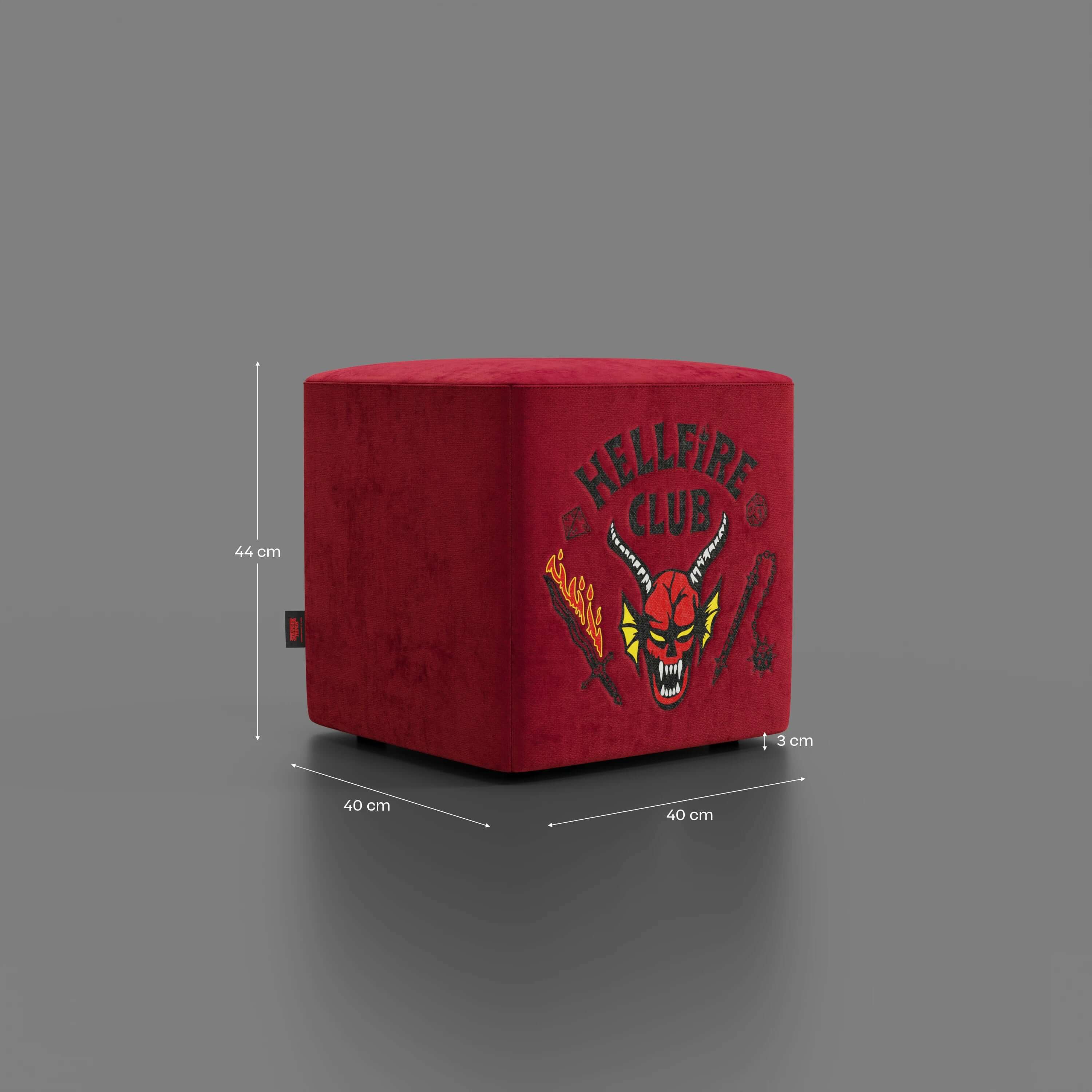 Cube pouf Hellfire club Stranger Things Édition - l'icône qui devient design - Rouge - Image 7