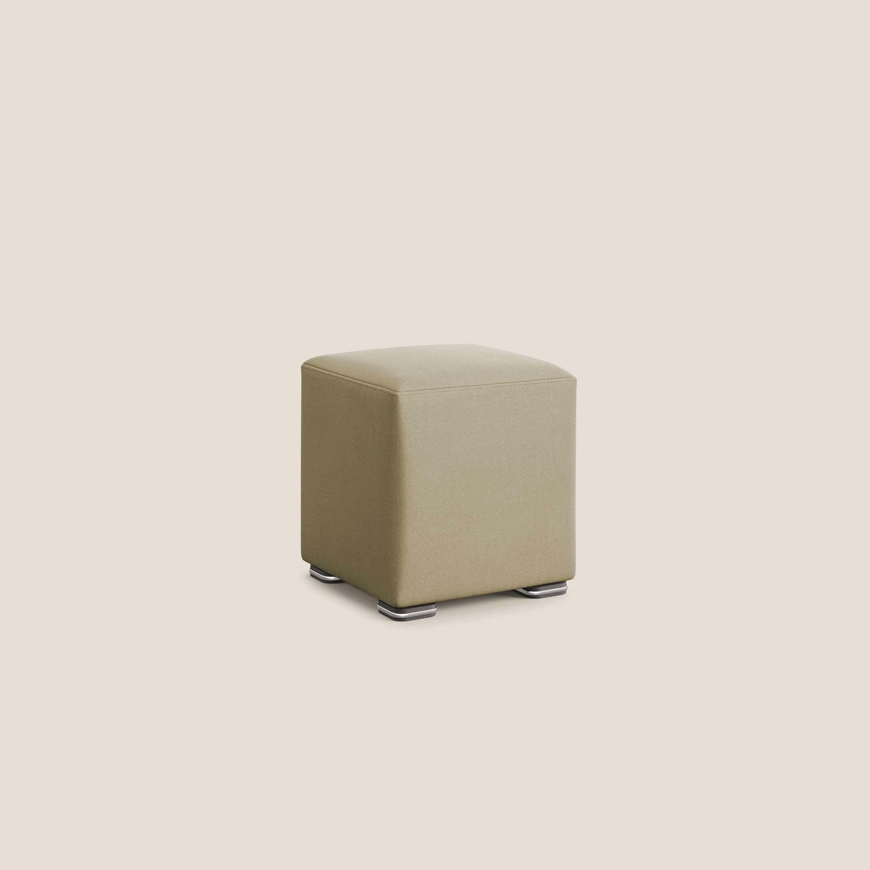 Cube pouf en microfibre détachable T11 beige - Image 2