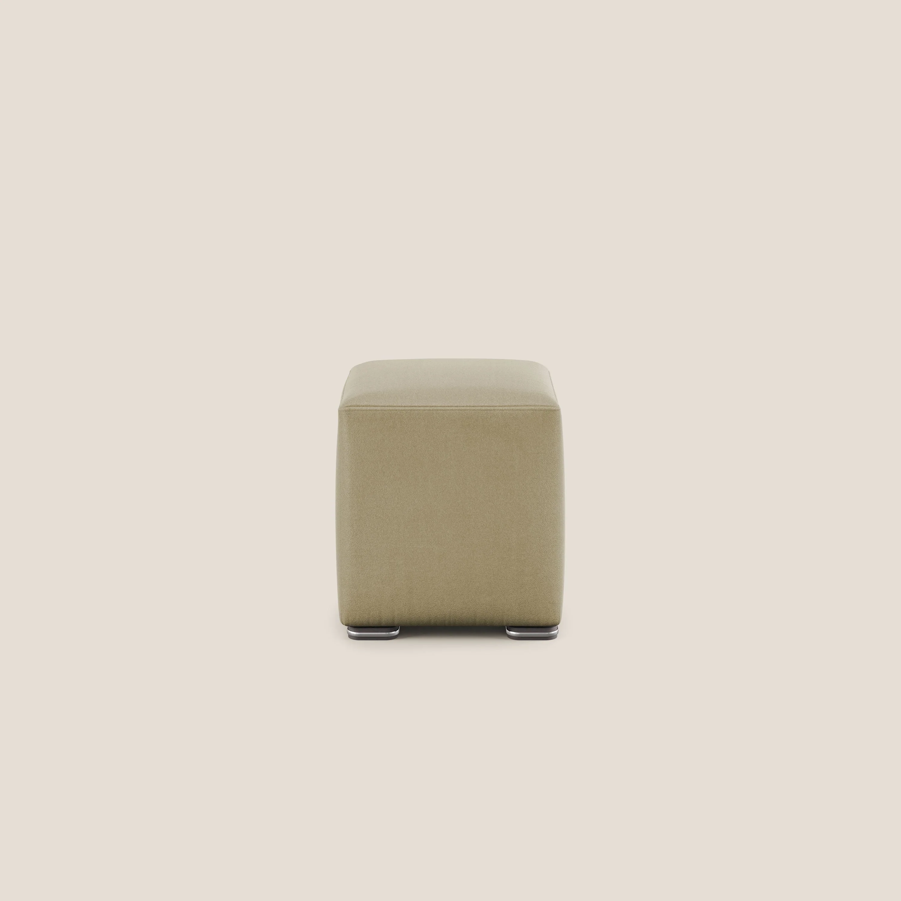 Cube pouf en microfibre détachable T11 beige - Image 3