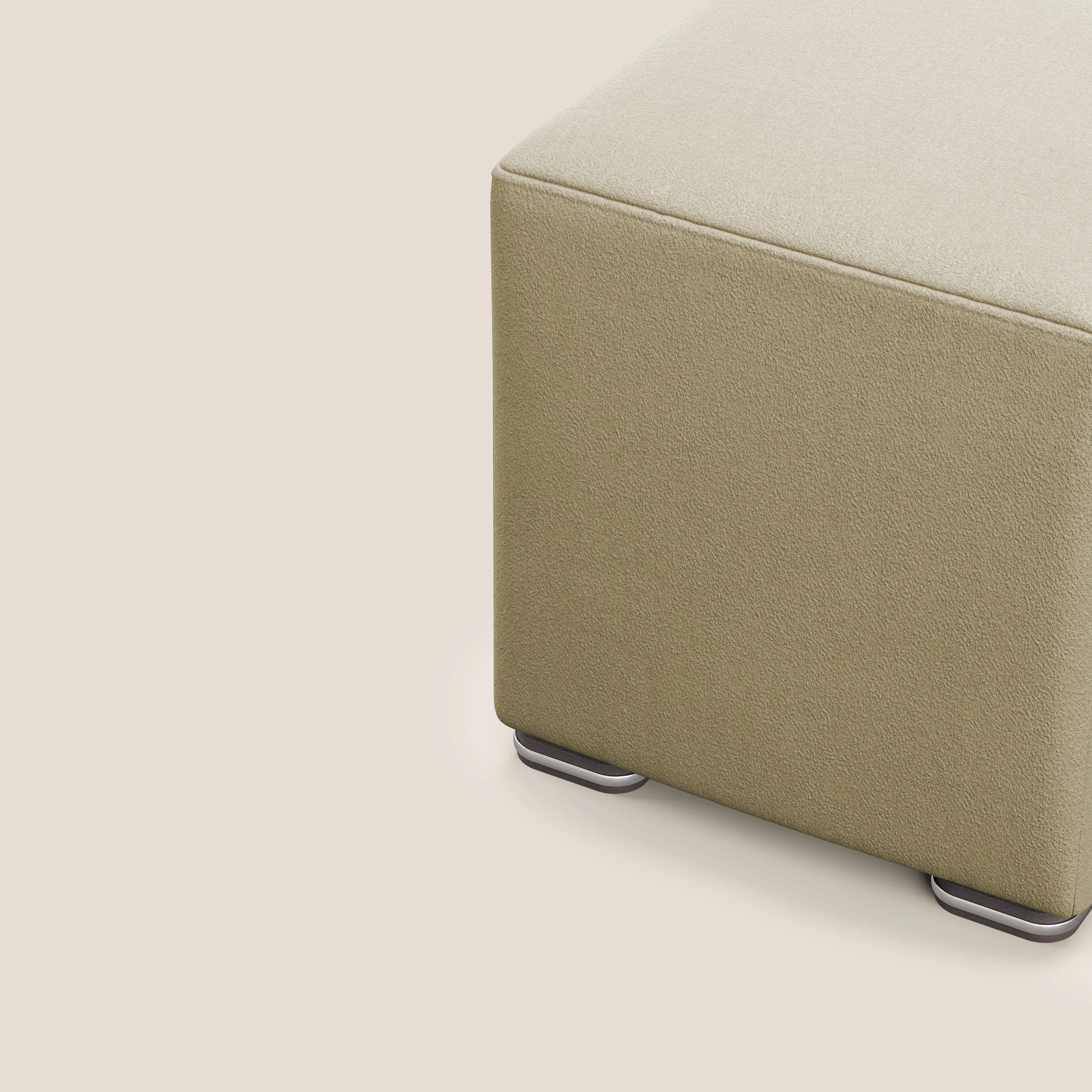 Cube pouf en microfibre détachable T11 beige - Image 6