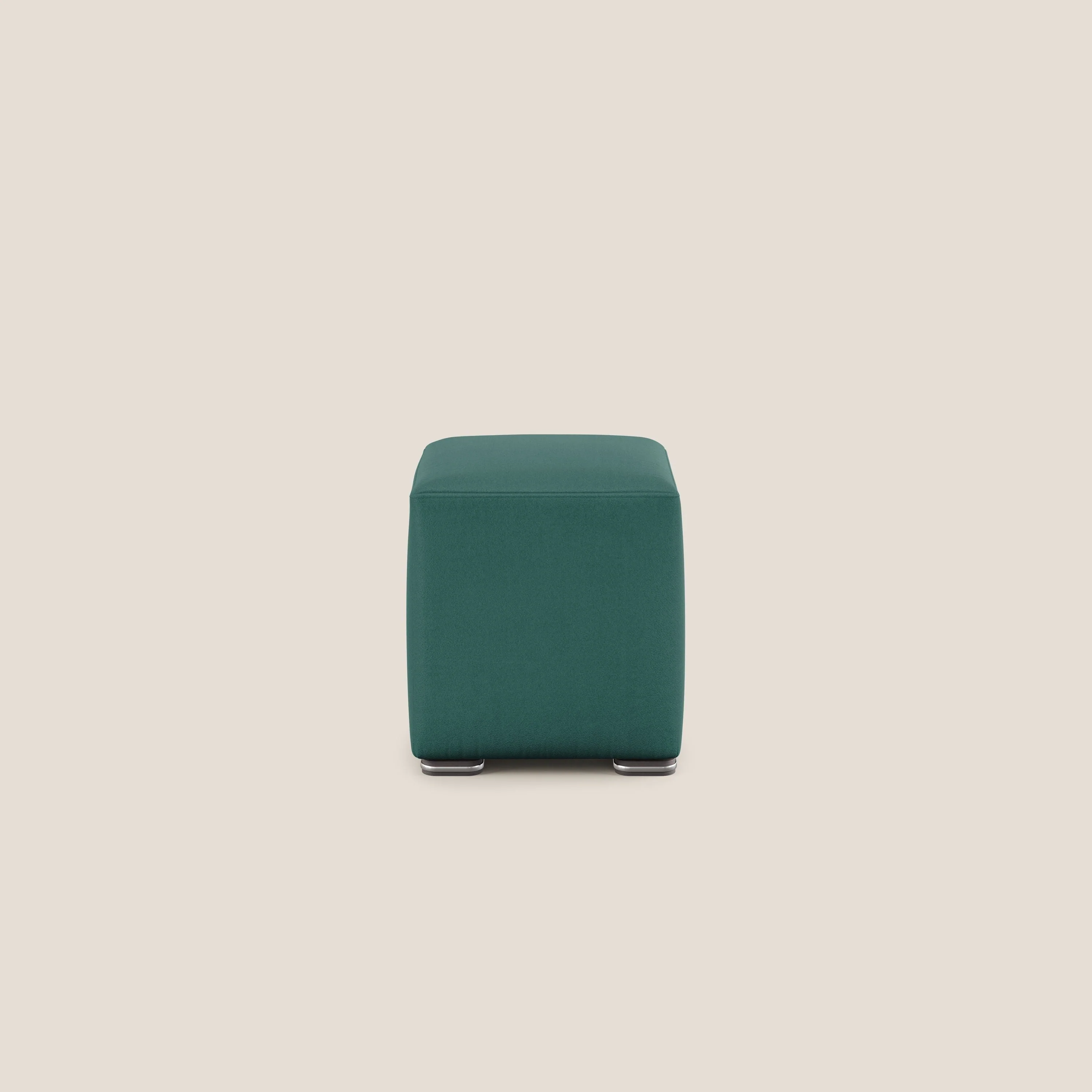 Cube pouf en microfibre détachable T11 bleu canard - Image 3
