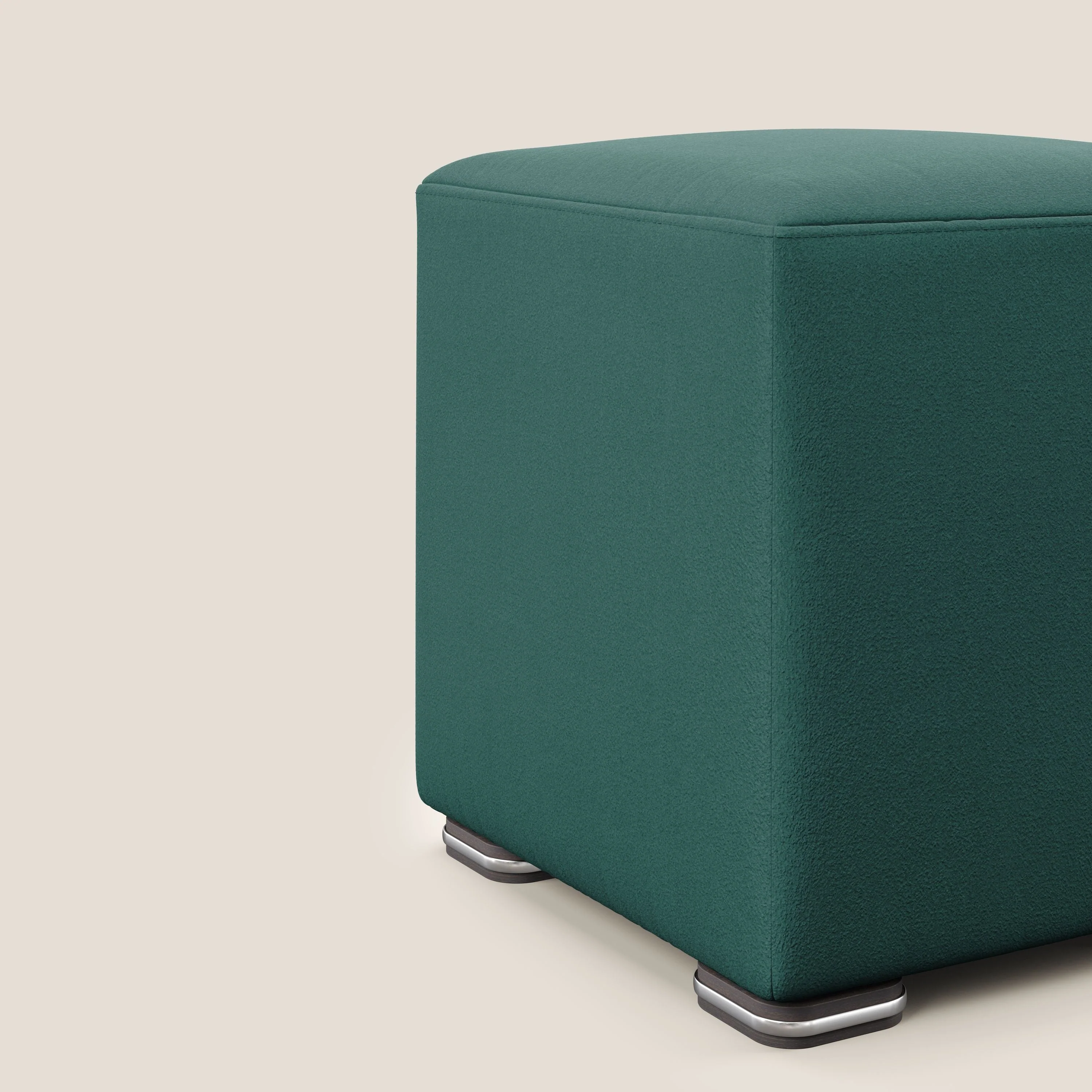 Cube pouf en microfibre détachable T11 bleu canard - Image 4