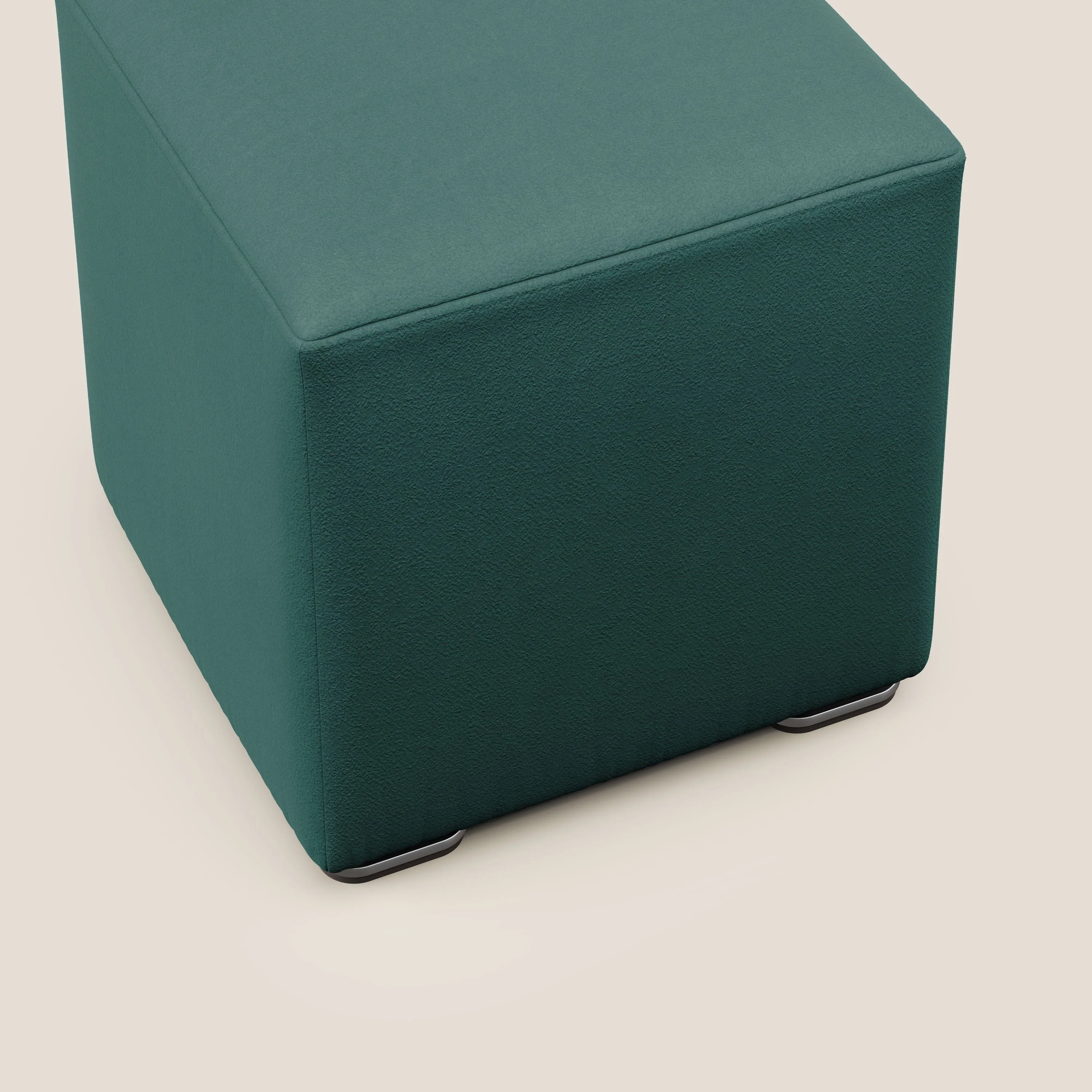 Cube pouf en microfibre détachable T11 bleu canard - Image 5
