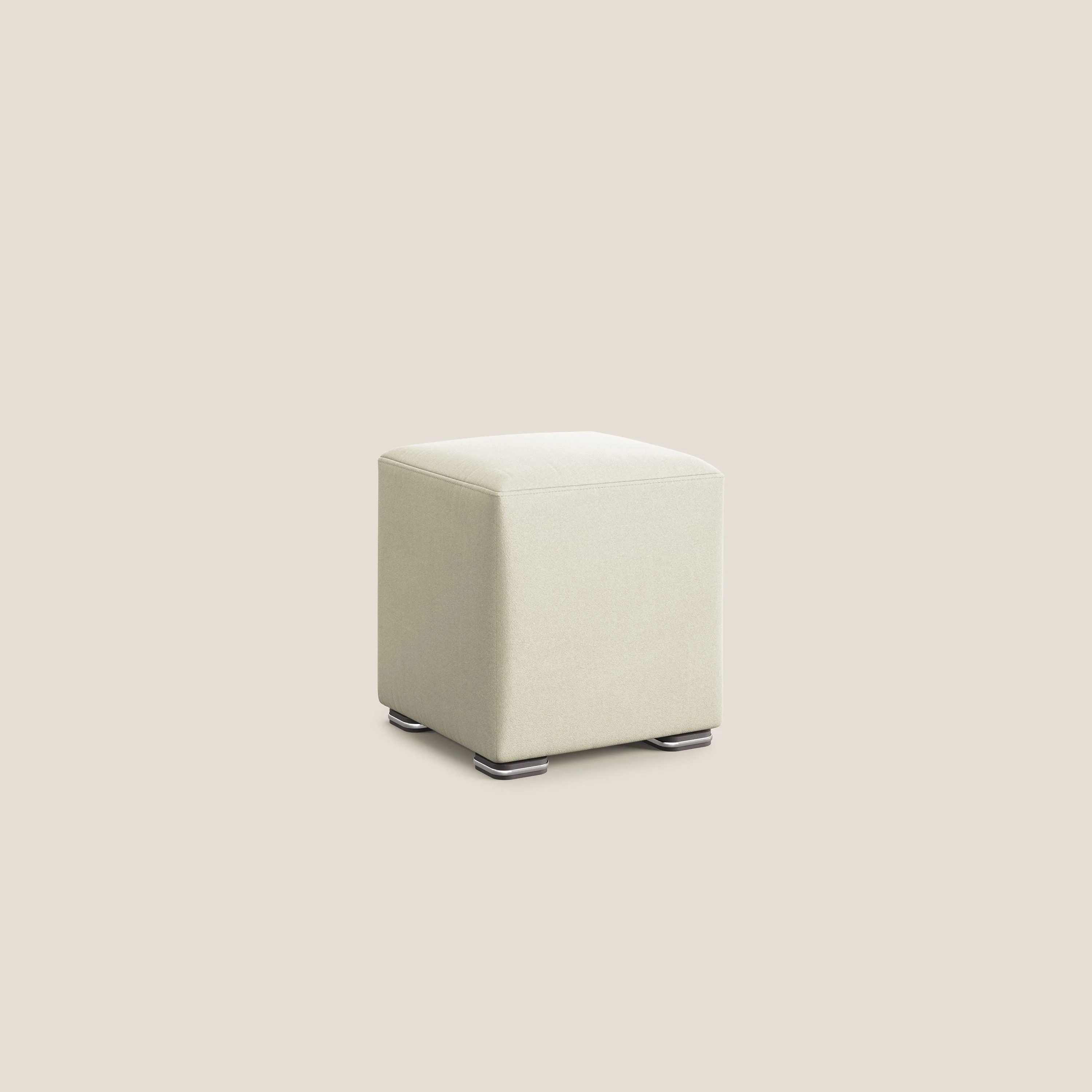 Cube pouf en microfibre détachable T11 crème - Image 2