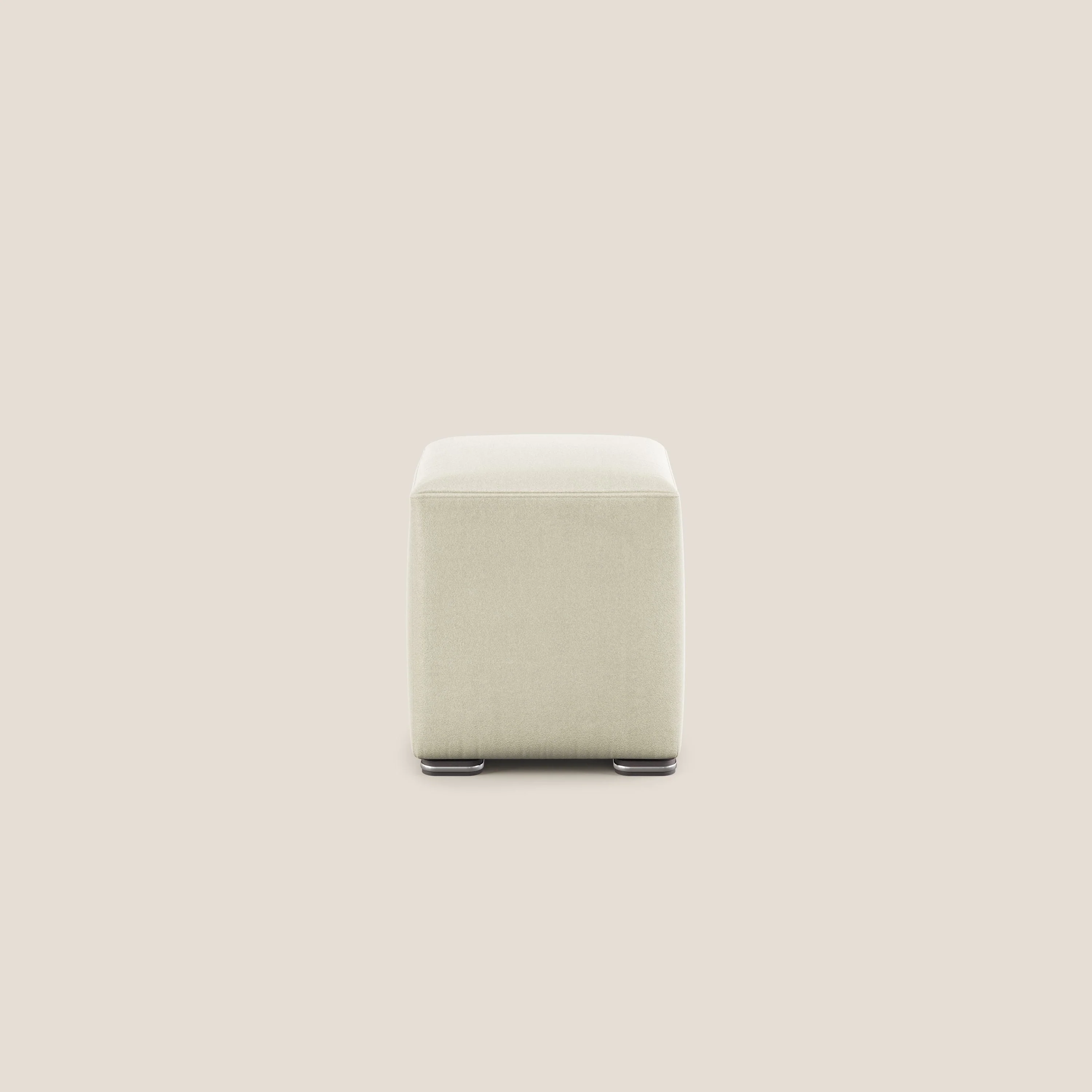 Cube pouf en microfibre détachable T11 crème - Image 3