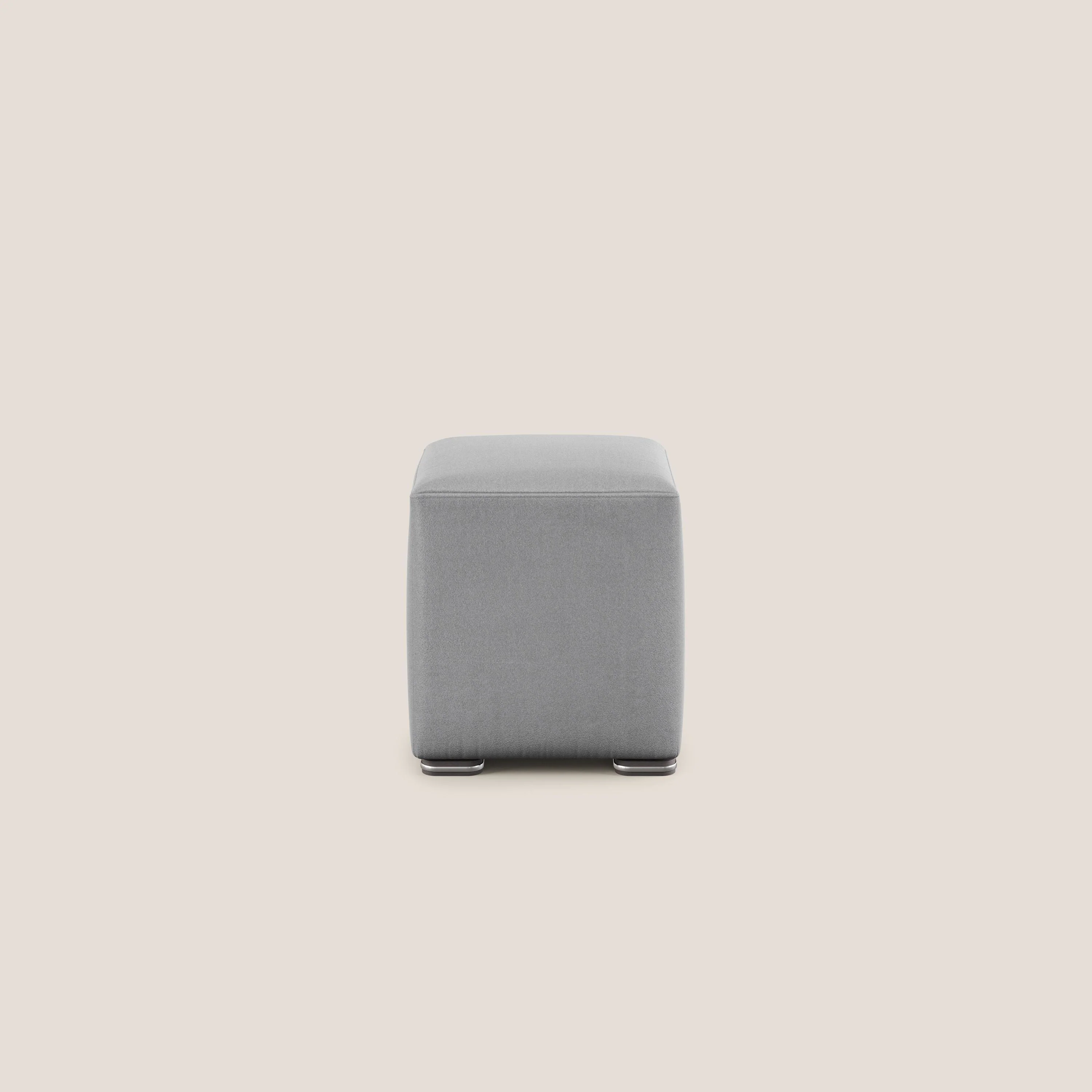 Cube pouf en microfibre détachable T11 gris - Image 3