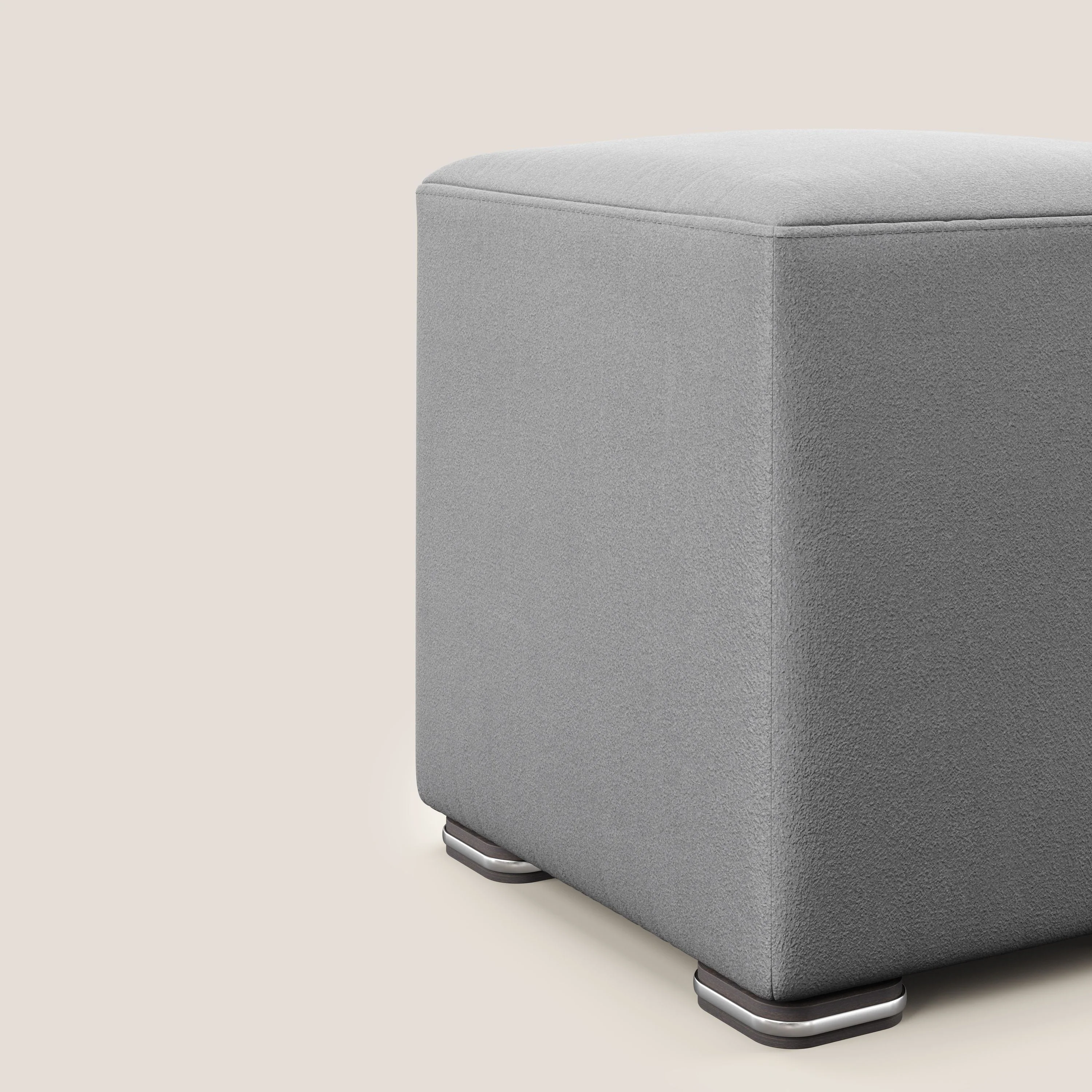 Cube pouf en microfibre détachable T11 gris - Image 4