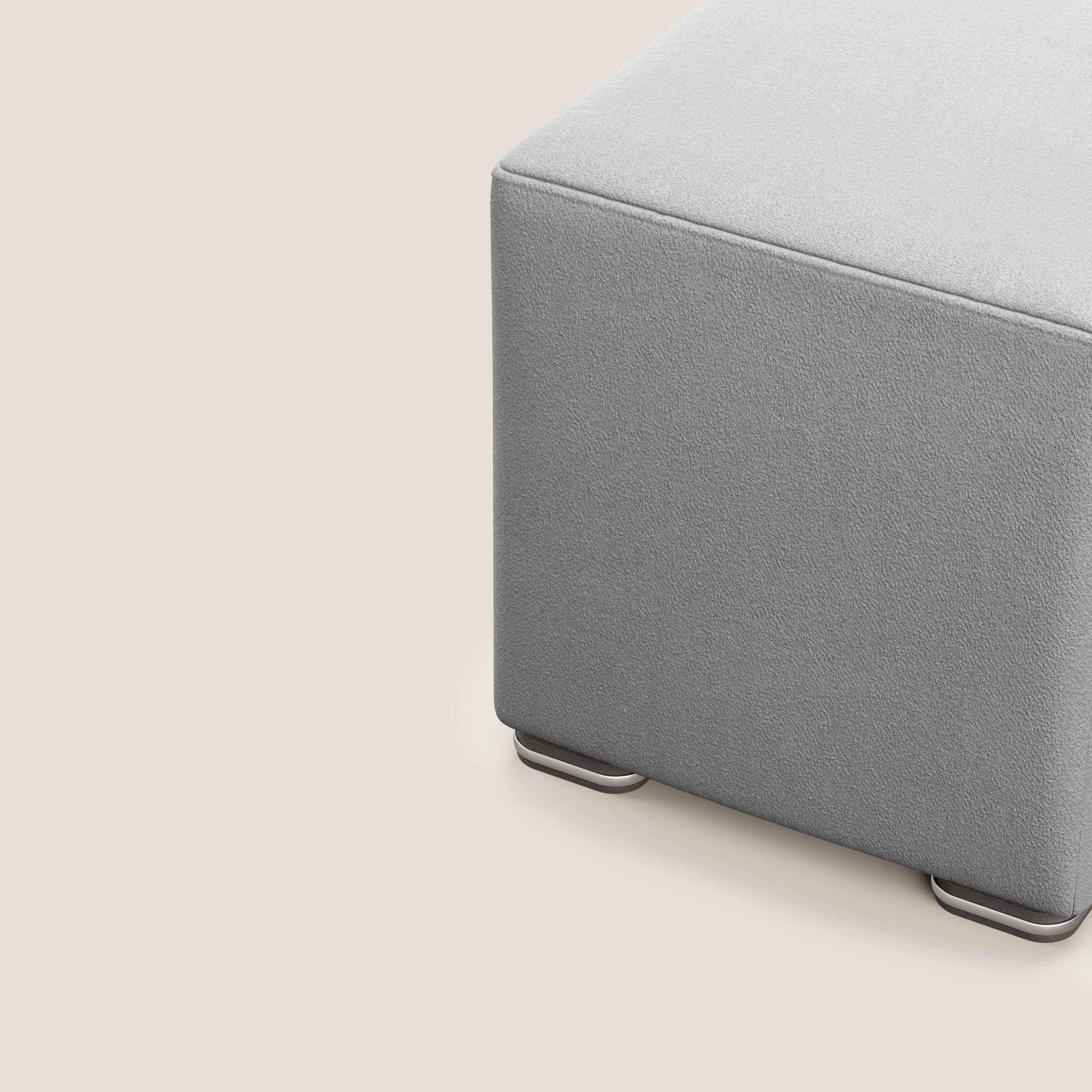 Cube pouf en microfibre détachable T11 gris - Image 6
