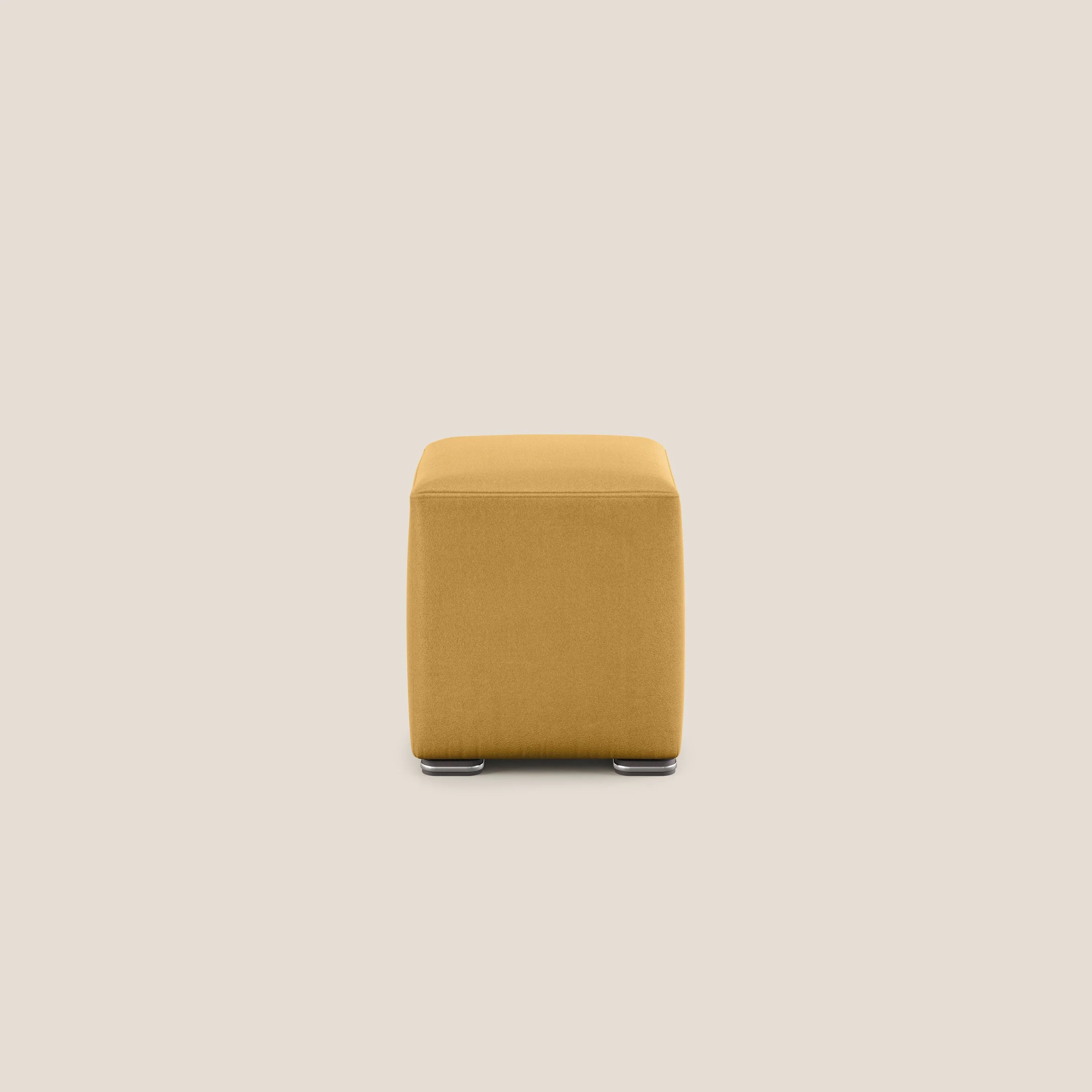 Cube pouf en microfibre détachable T11 jaune - Image 3
