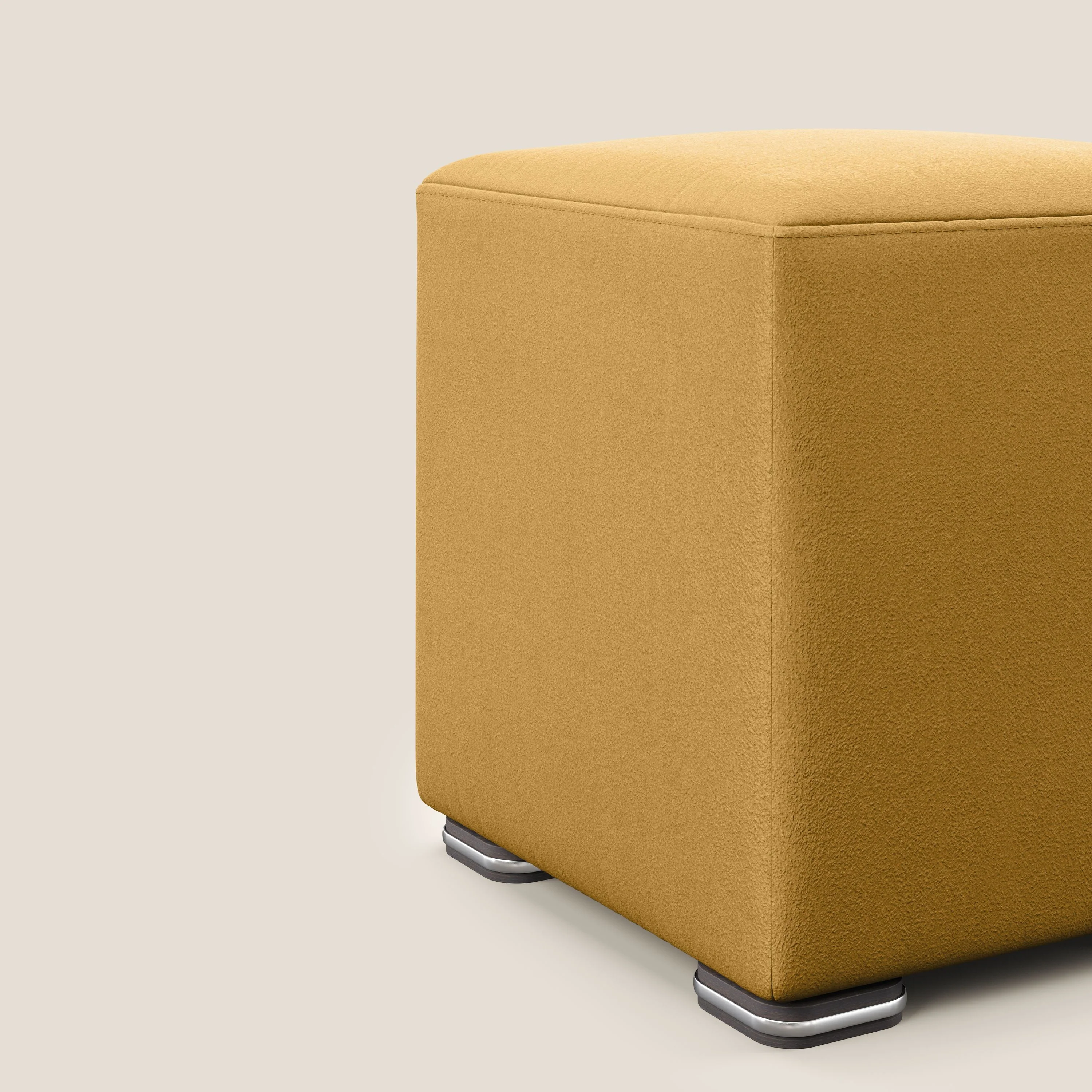 Cube pouf en microfibre détachable T11 jaune - Image 4
