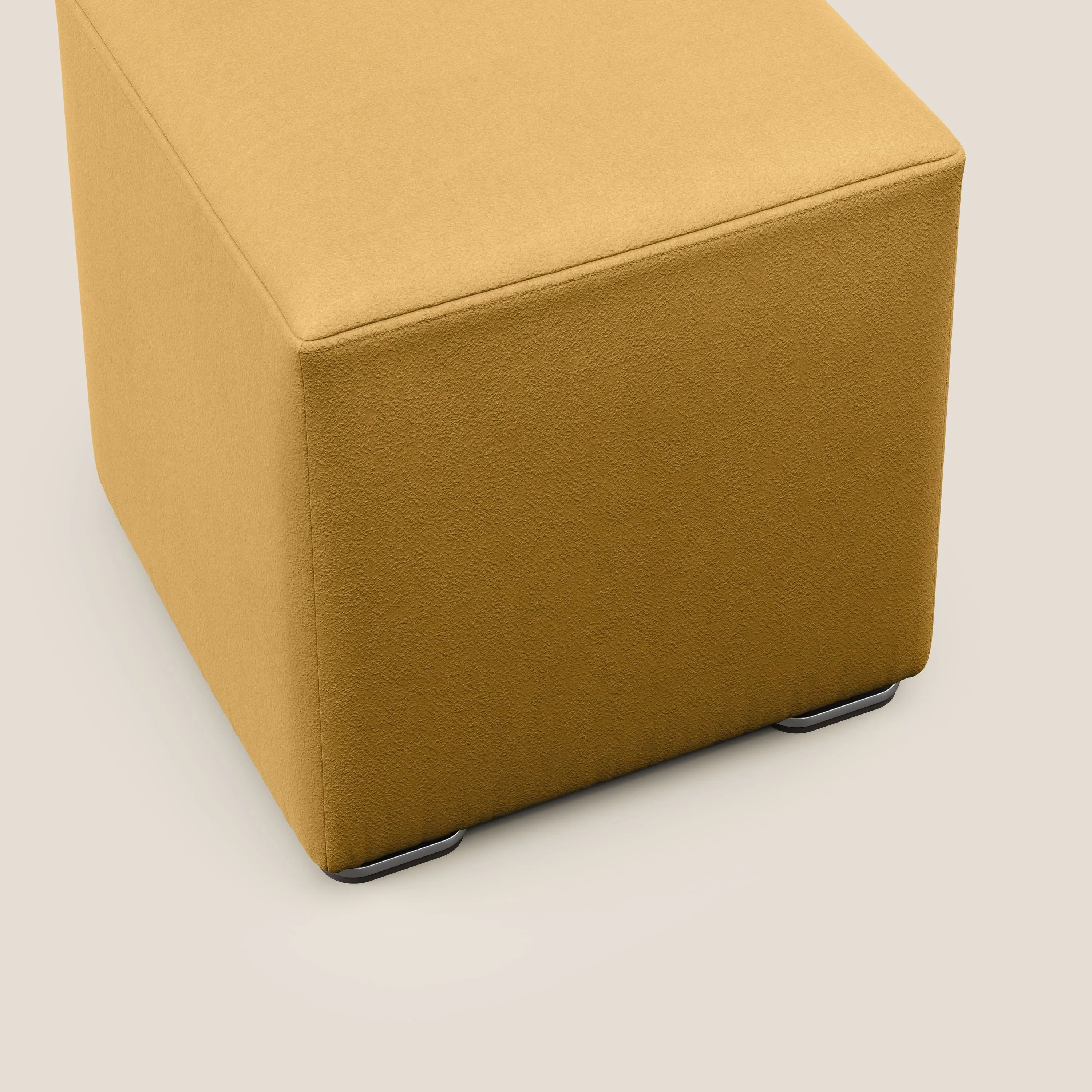Cube pouf en microfibre détachable T11 jaune - Image 5