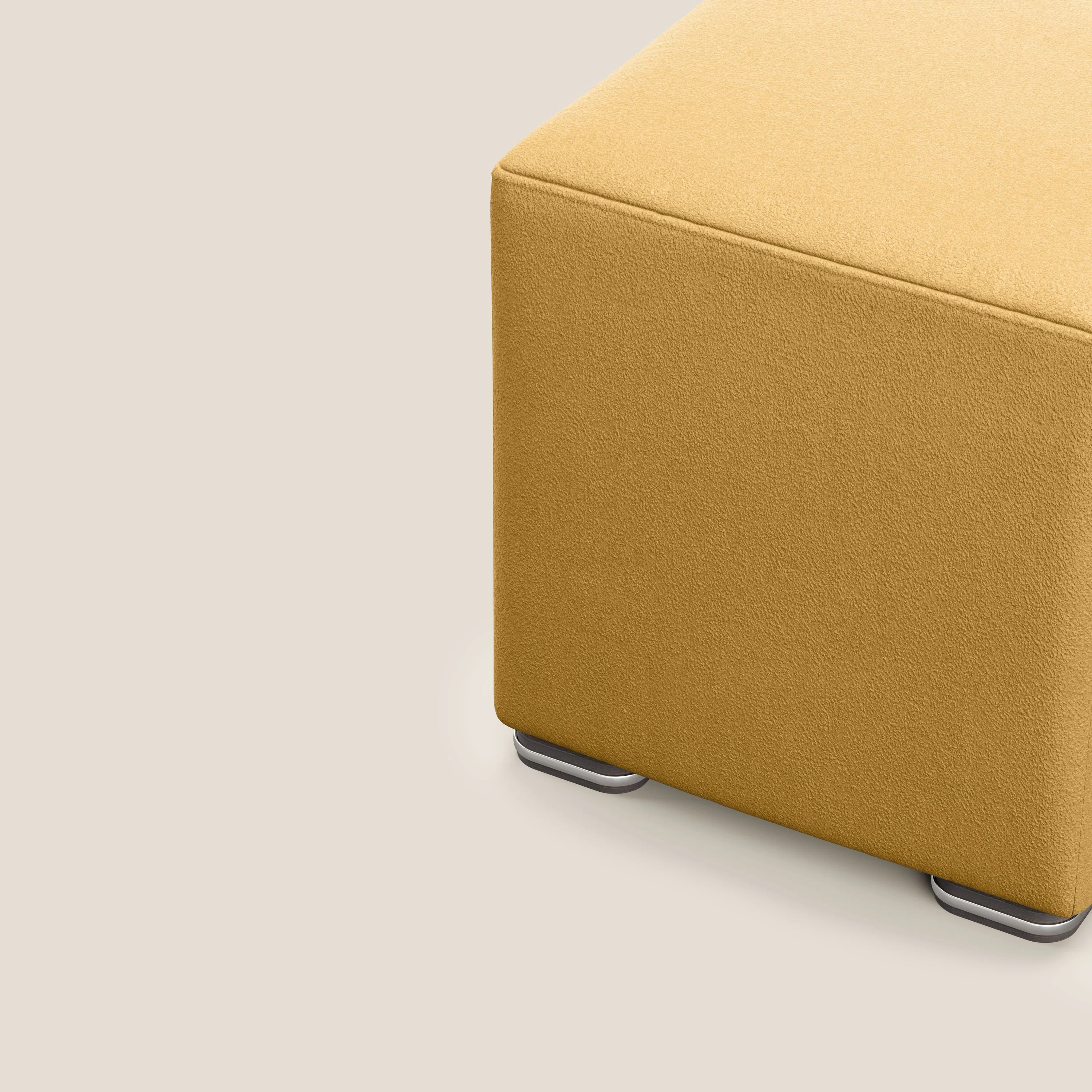 Cube pouf en microfibre détachable T11 jaune - Image 6