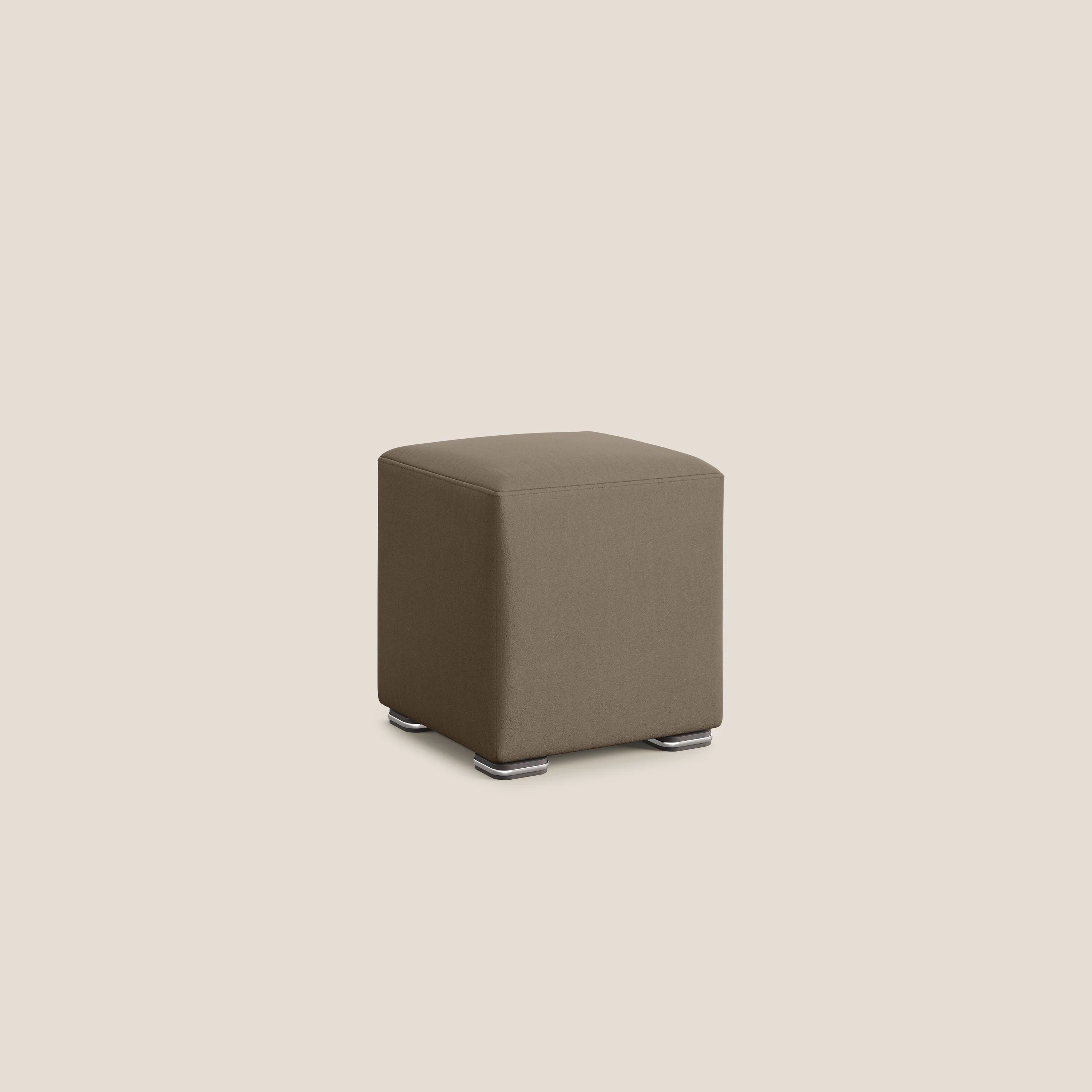 Cube pouf en microfibre détachable T11 marron - Image 2
