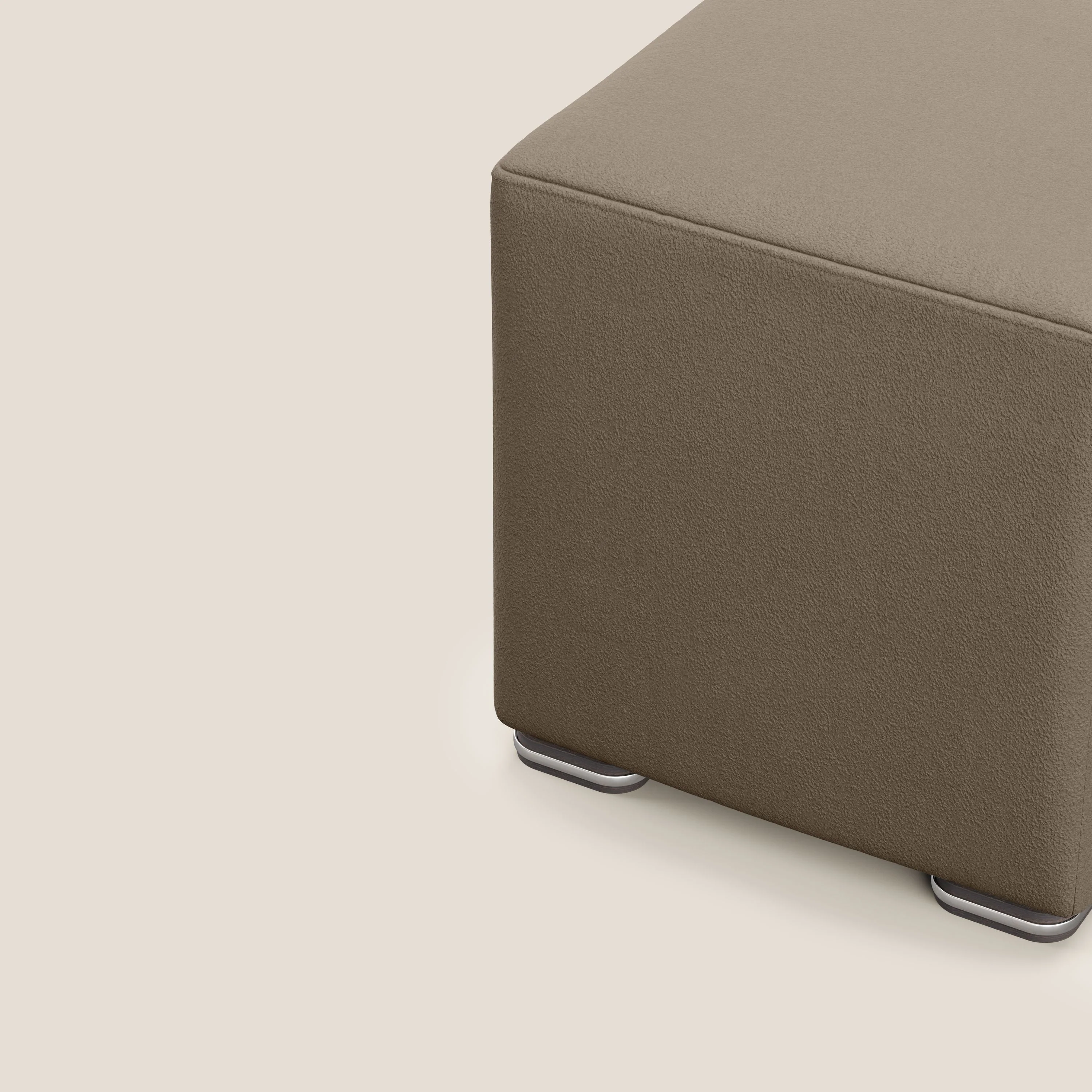 Cube pouf en microfibre détachable T11 marron - Image 6