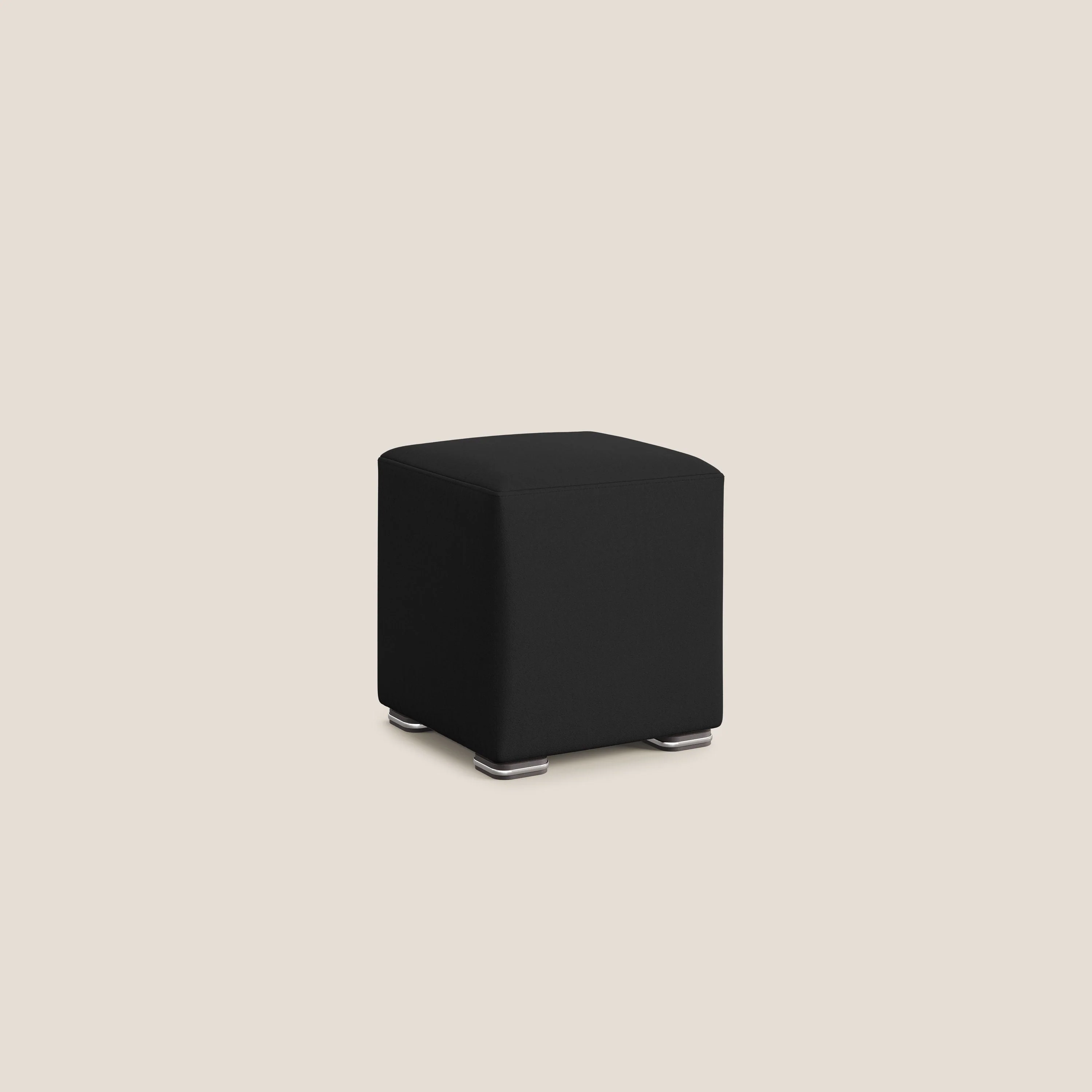 Cube pouf en microfibre détachable T11 noir - Image 2