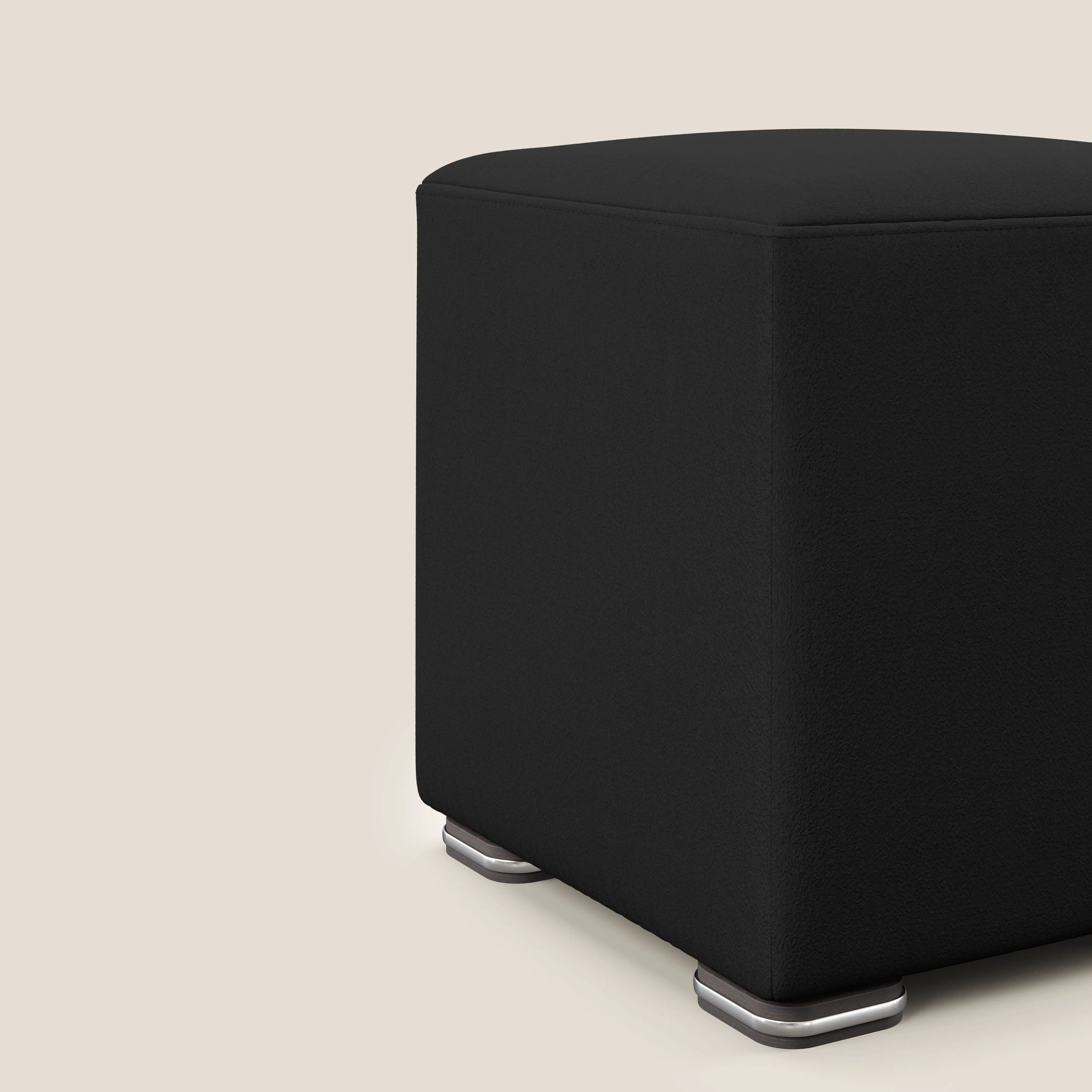 Cube pouf en microfibre détachable T11 noir - Image 4