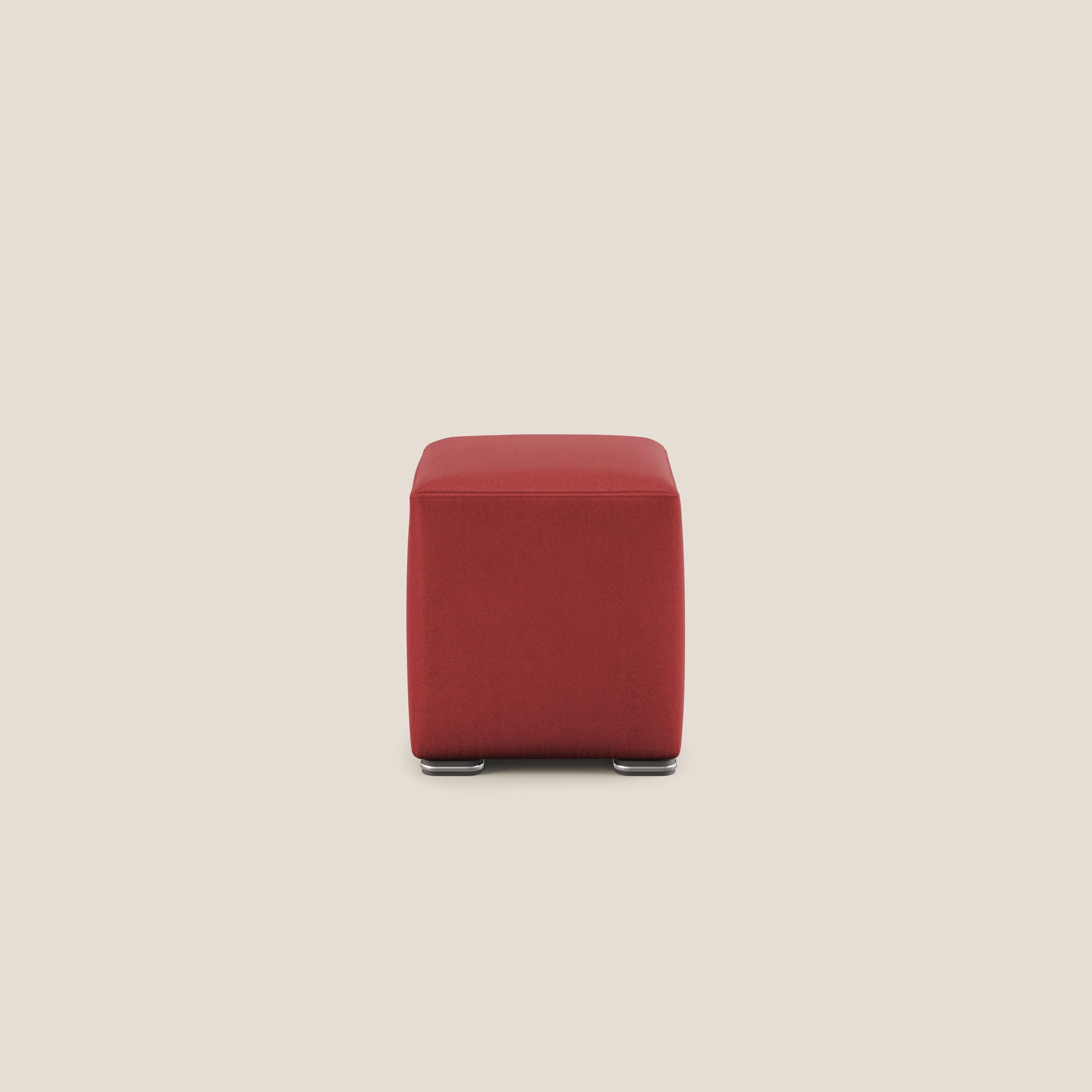 Cube pouf en microfibre détachable T11 rouge - Image 3