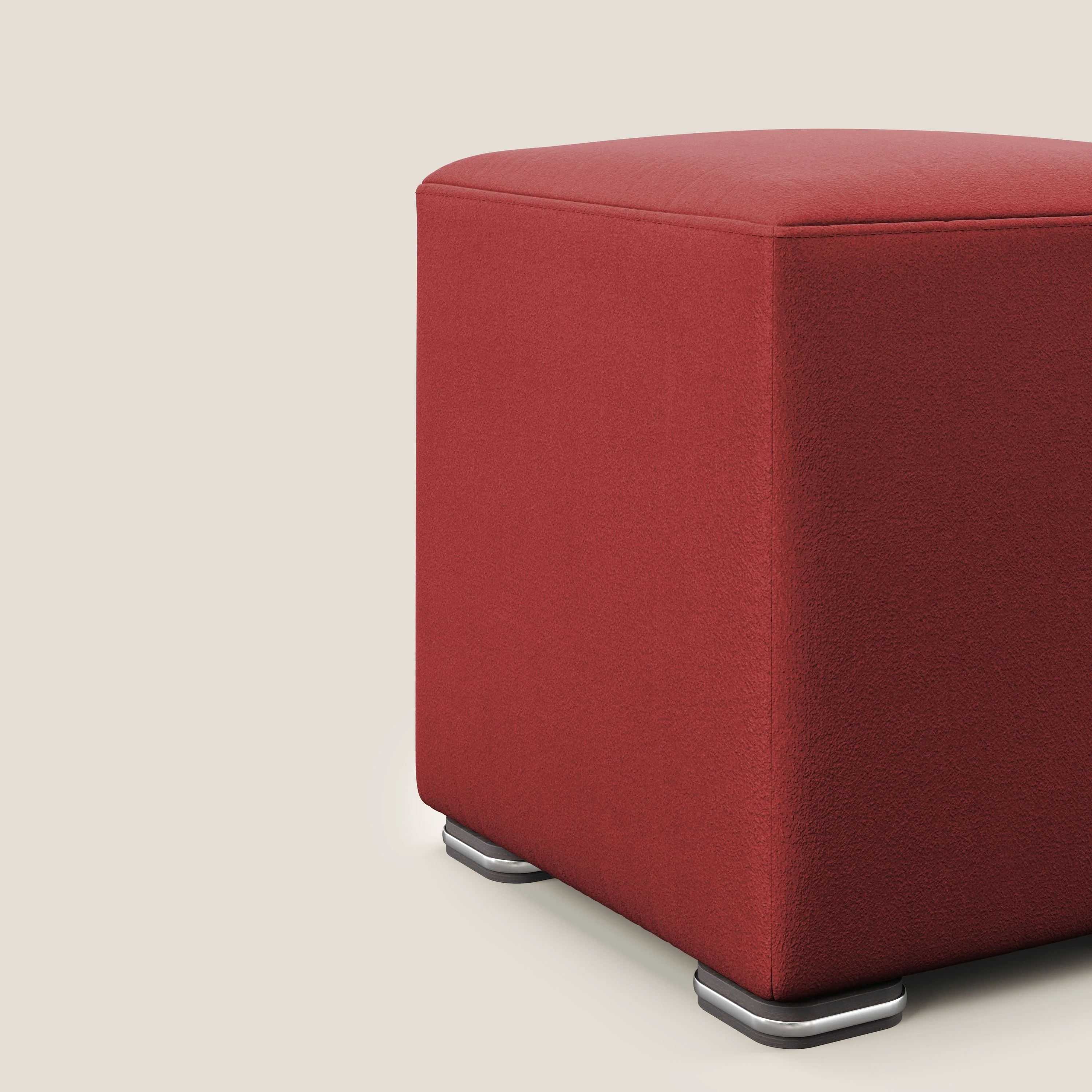 Cube pouf en microfibre détachable T11 rouge - Image 4