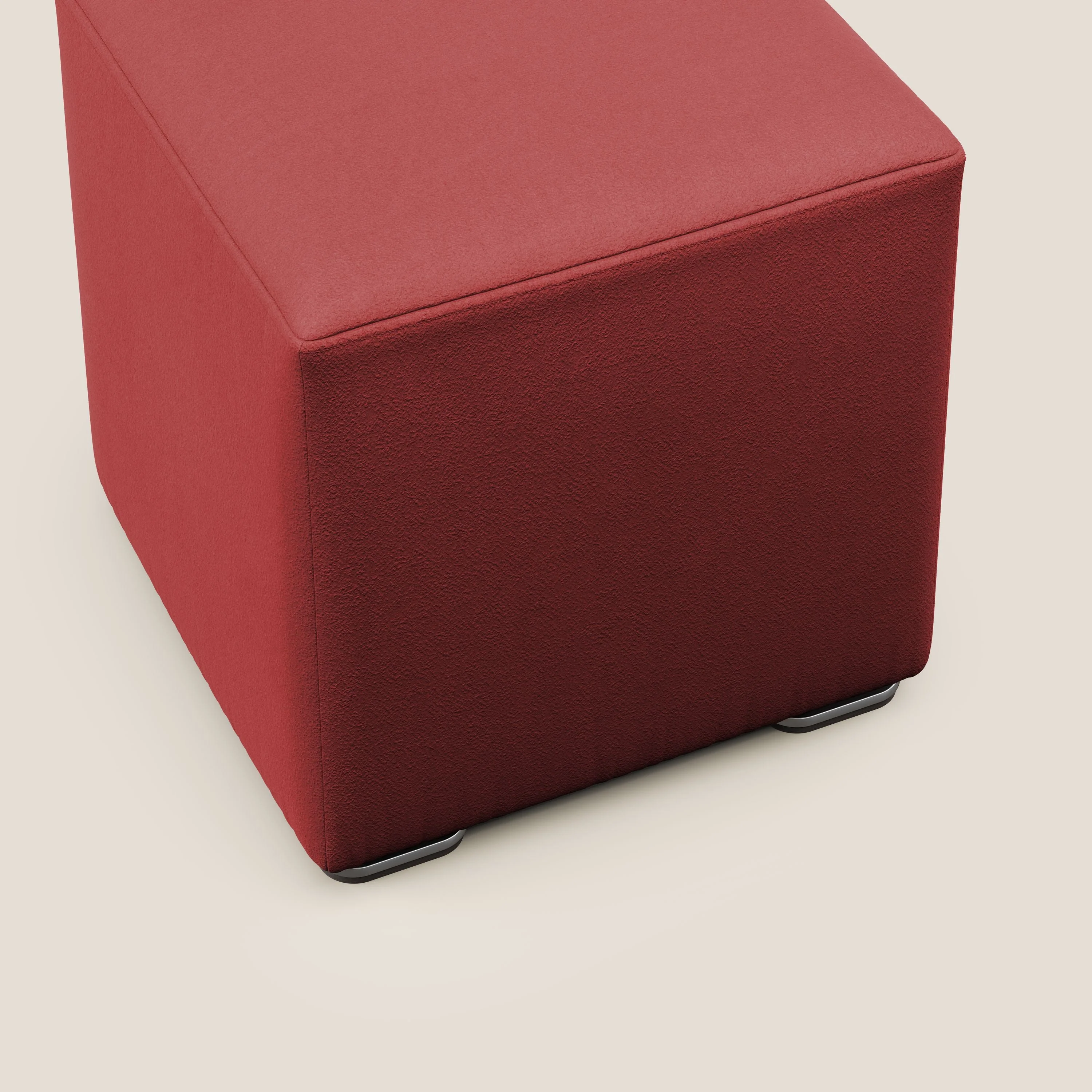 Cube pouf en microfibre détachable T11 rouge - Image 5