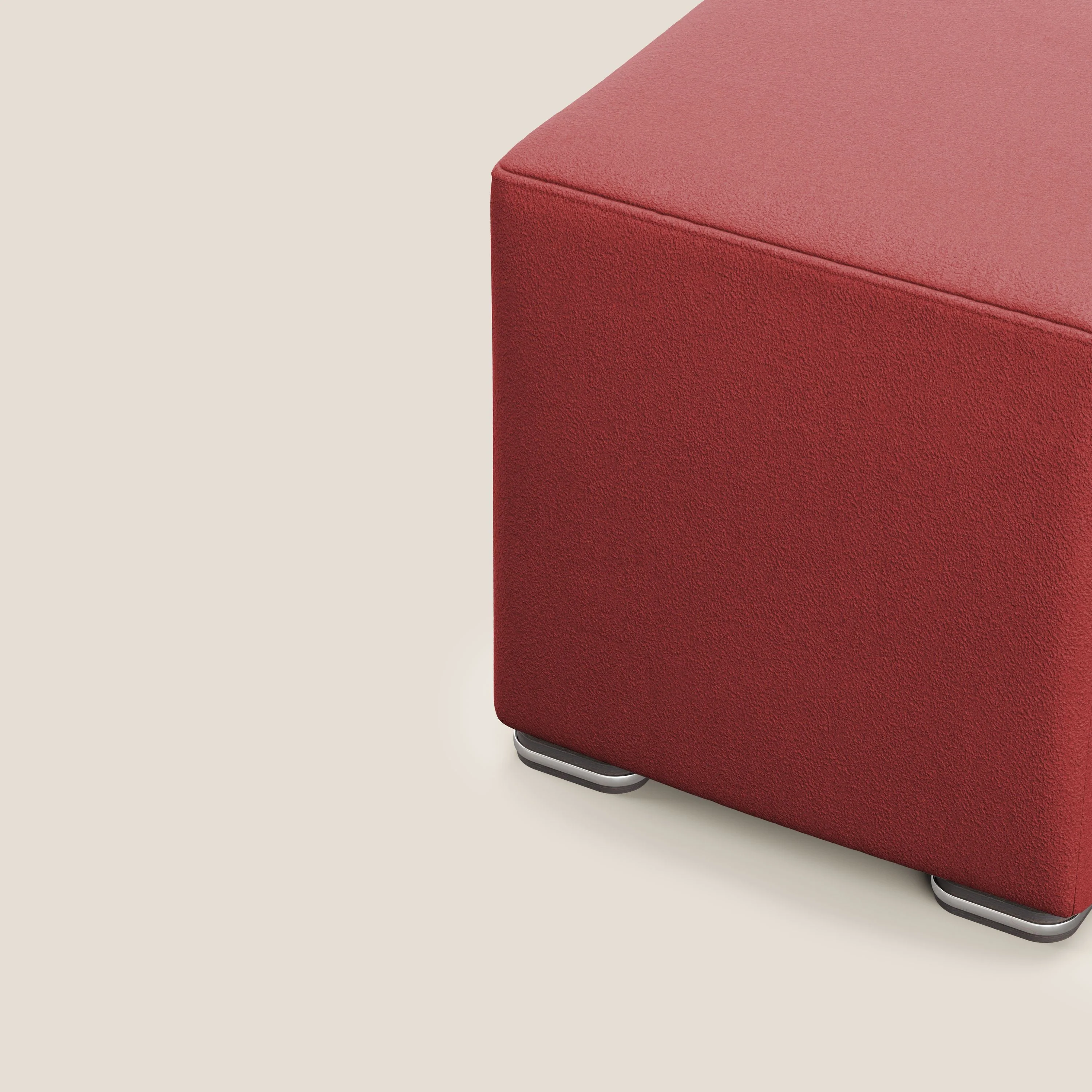 Cube pouf en microfibre détachable T11 rouge - Image 6