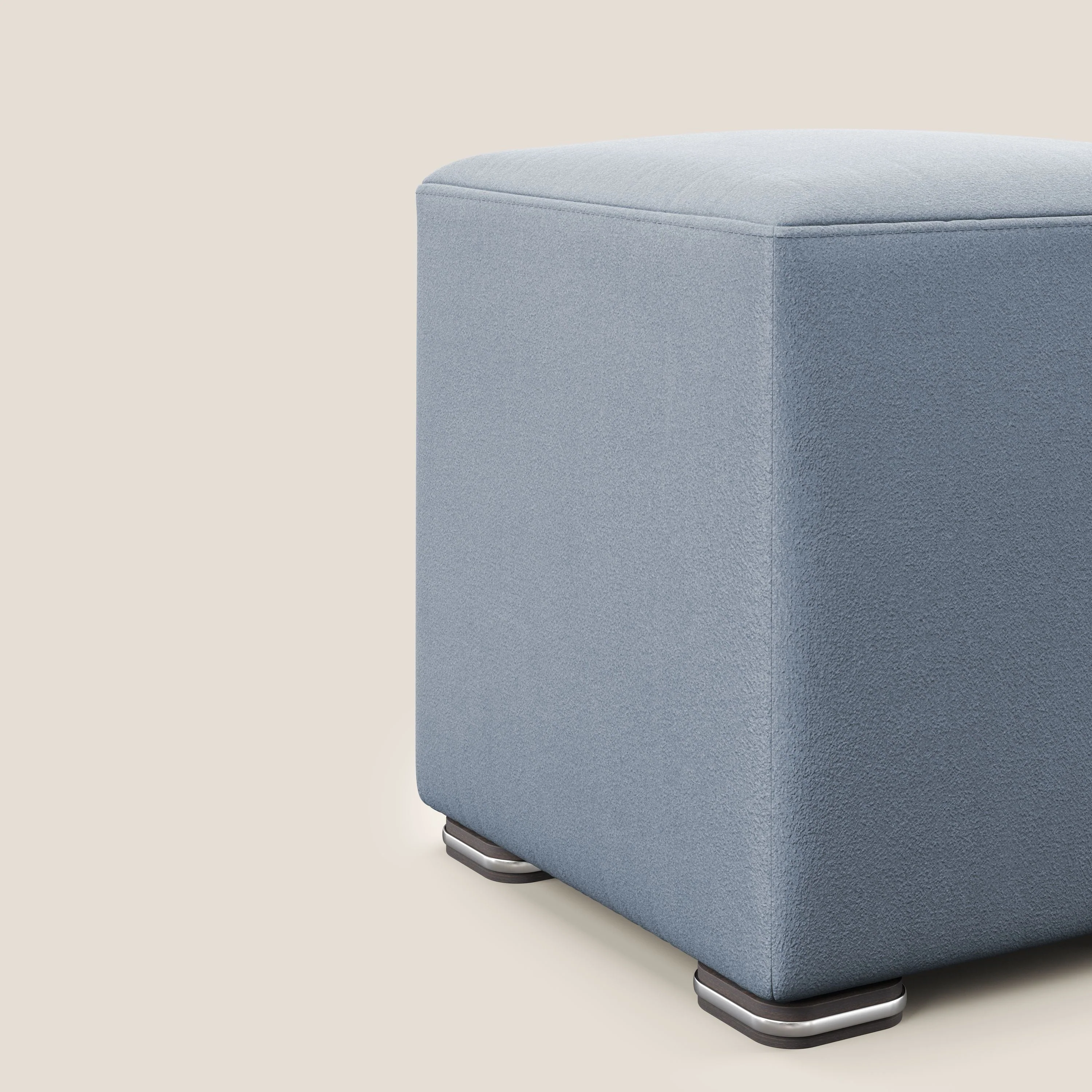 Cube pouf en microfibre détachable T11 sucre glace - Image 4